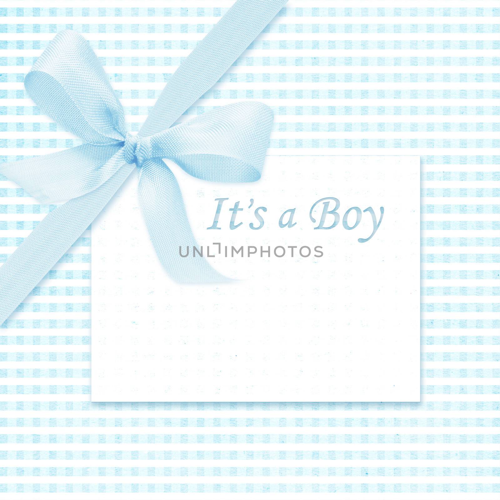 Baby boy arrival card with copy space to add text.