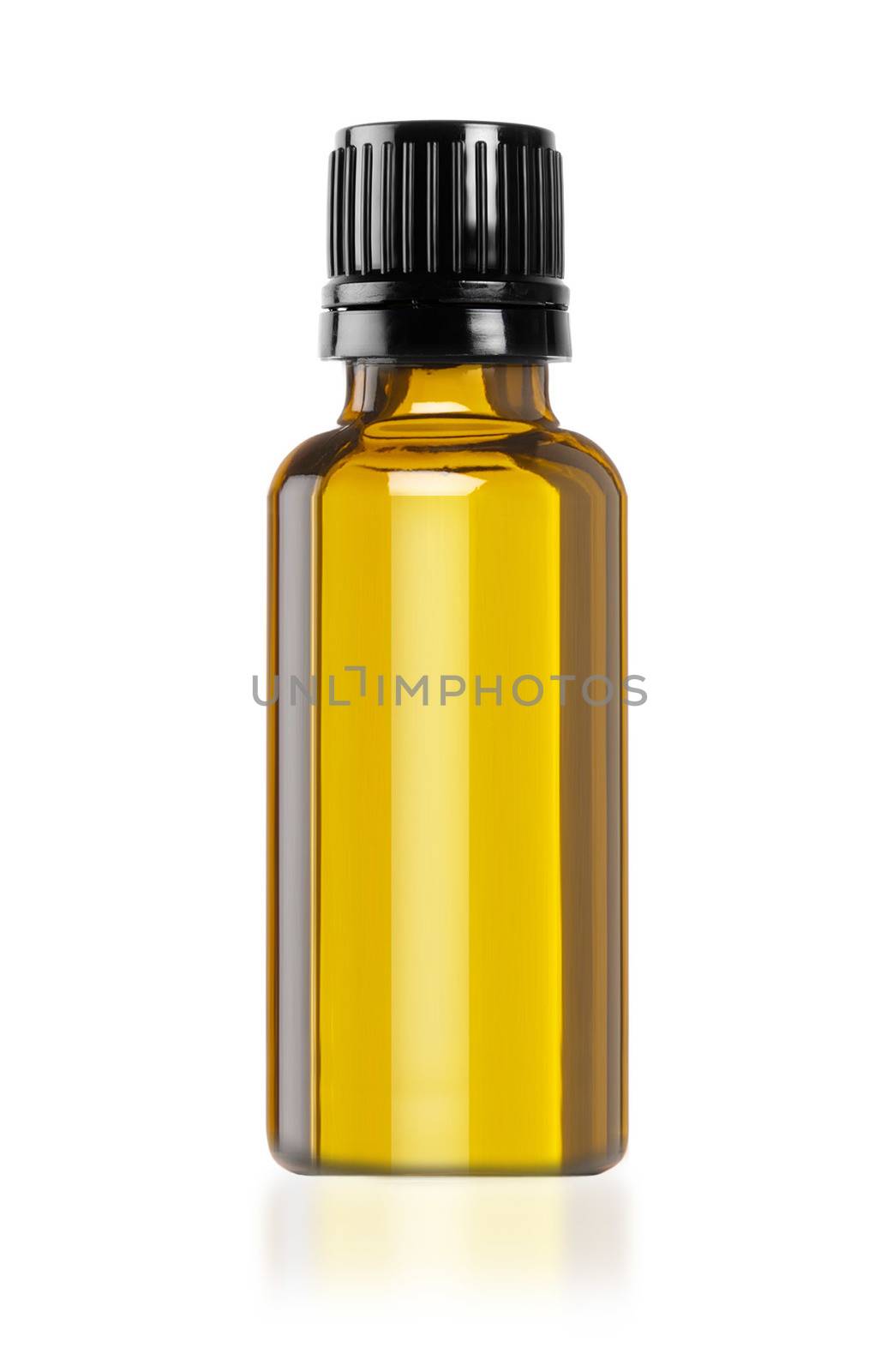 Medicine bottle of brown glass or Plastic isolated on white background, (clipping work path included).