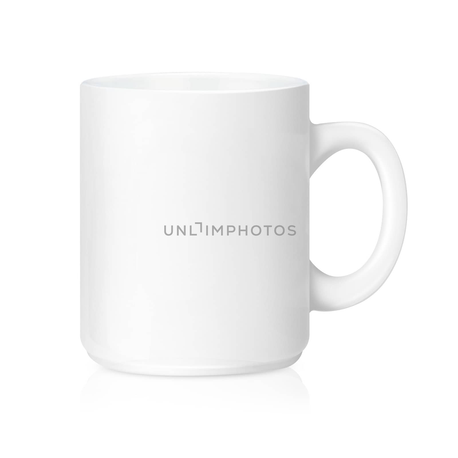 White ceramic mug ,Isolated on a white. (with clipping work path)