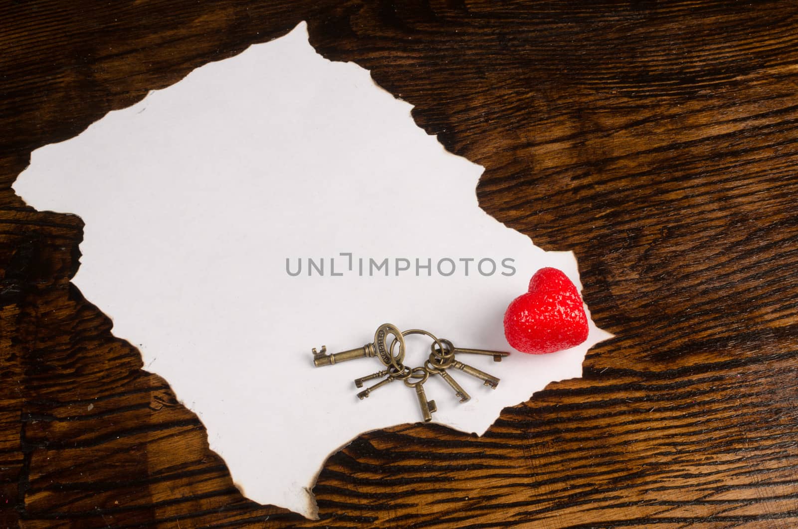 An empty piece of paper meant to contain a valentines message