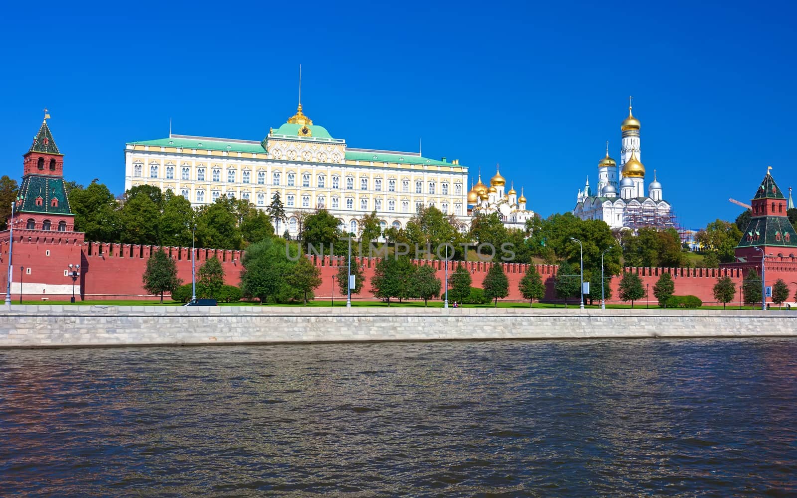 Beautiful view of  Moscow Kremlin and Moskva river, Russia