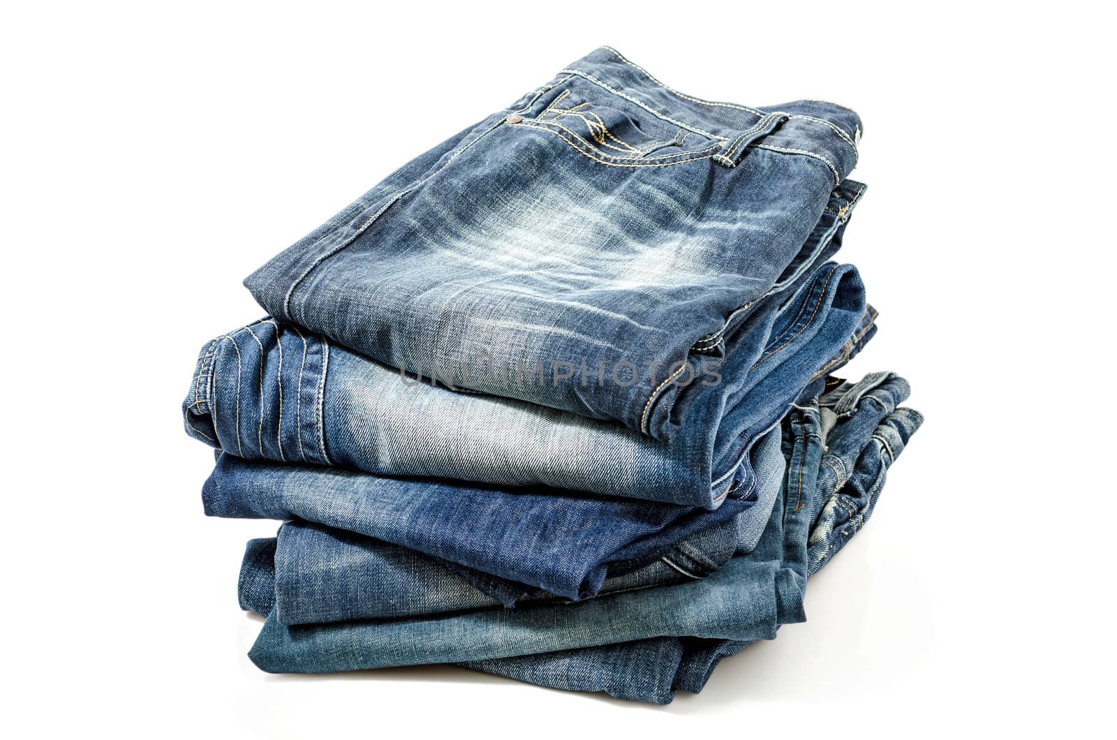 Folded Old Blue Jeans by 9george