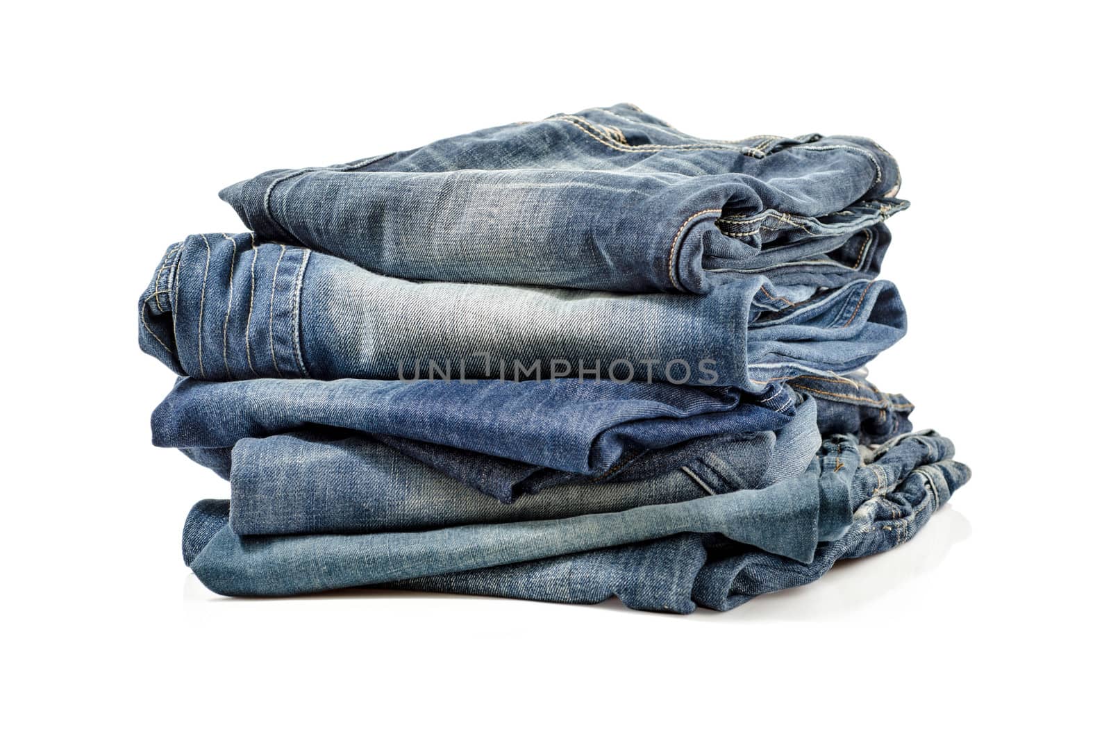 Folded Old Blue Jeans by 9george