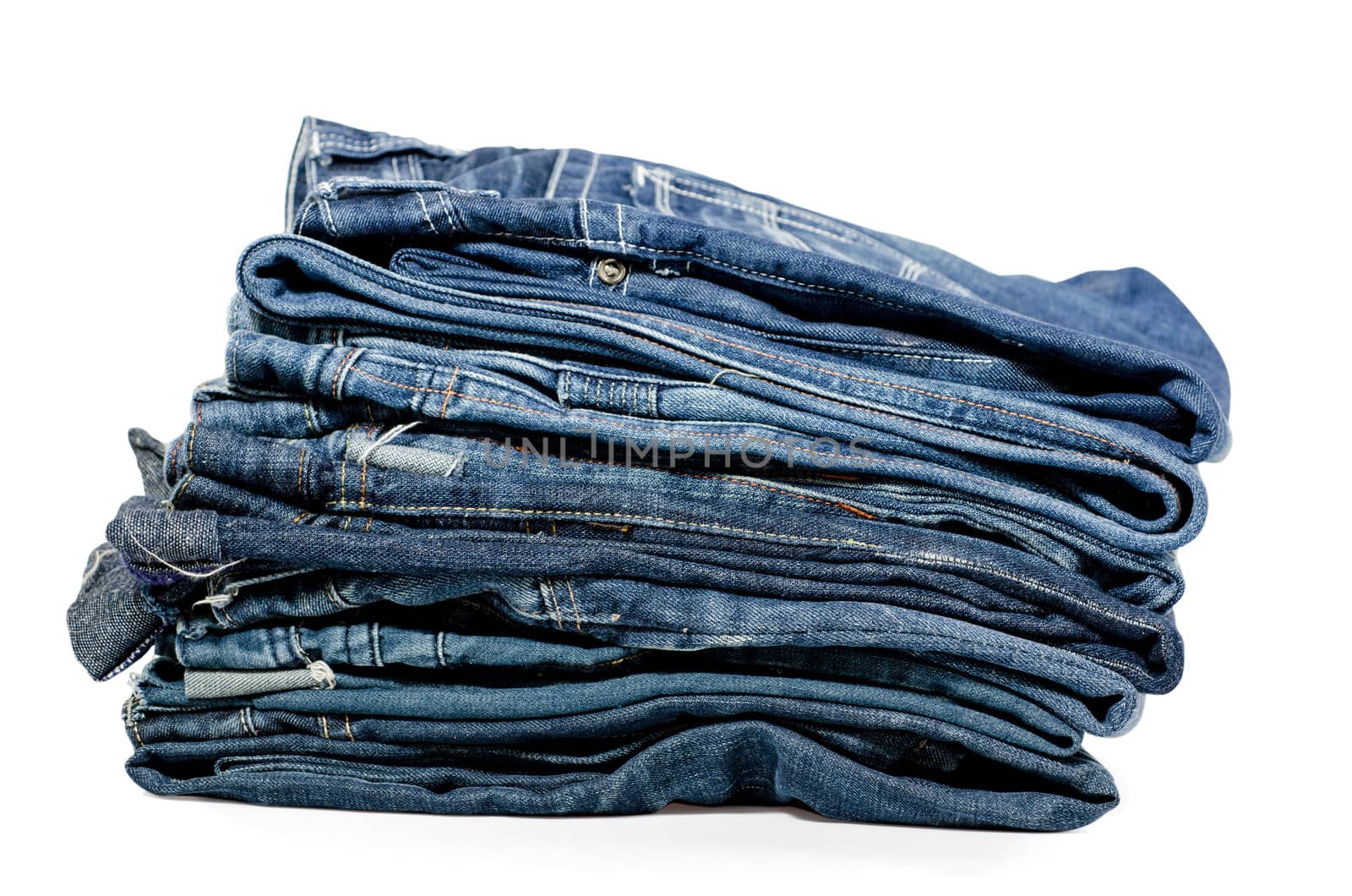 Folded Old Blue Jeans by 9george