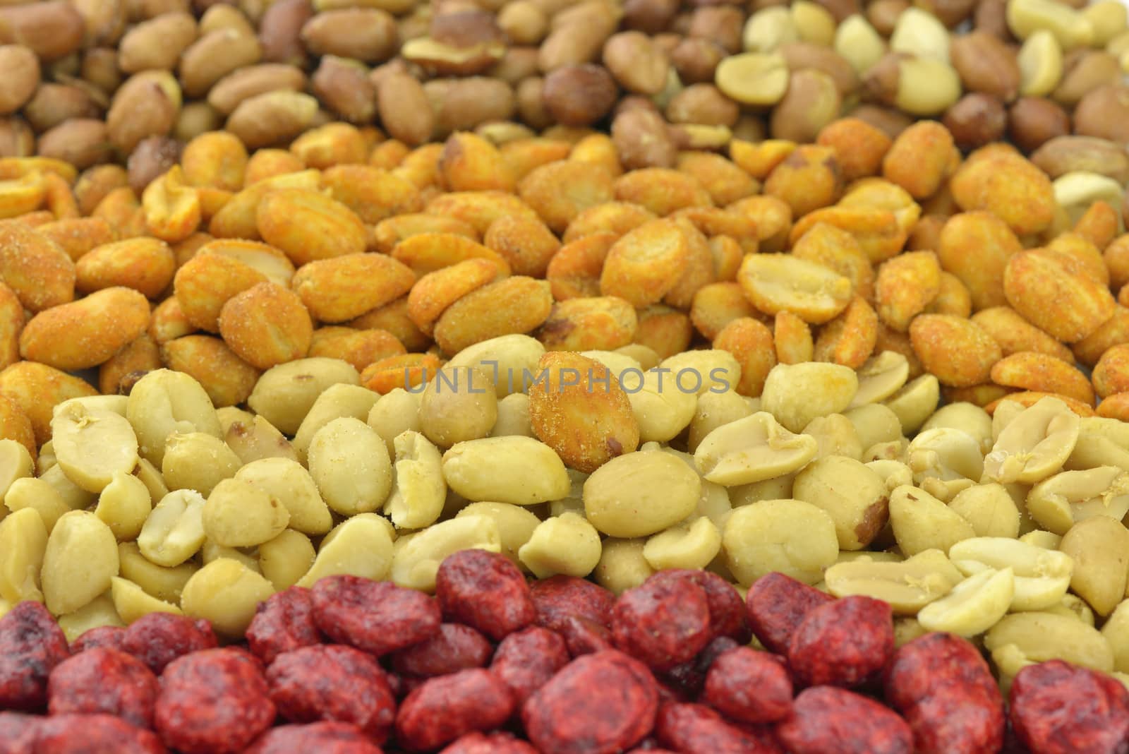 
Rows of different kinds of nuts
