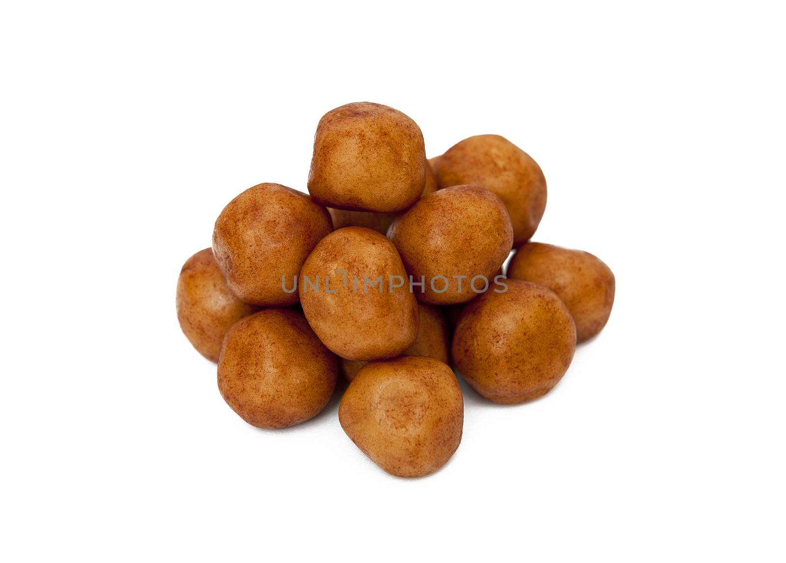 Marzipan balls isolated on the white background