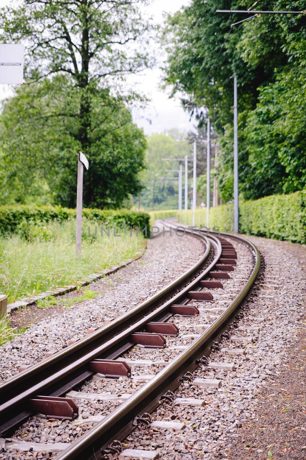 Curved Railway taken in an austrian Landscape