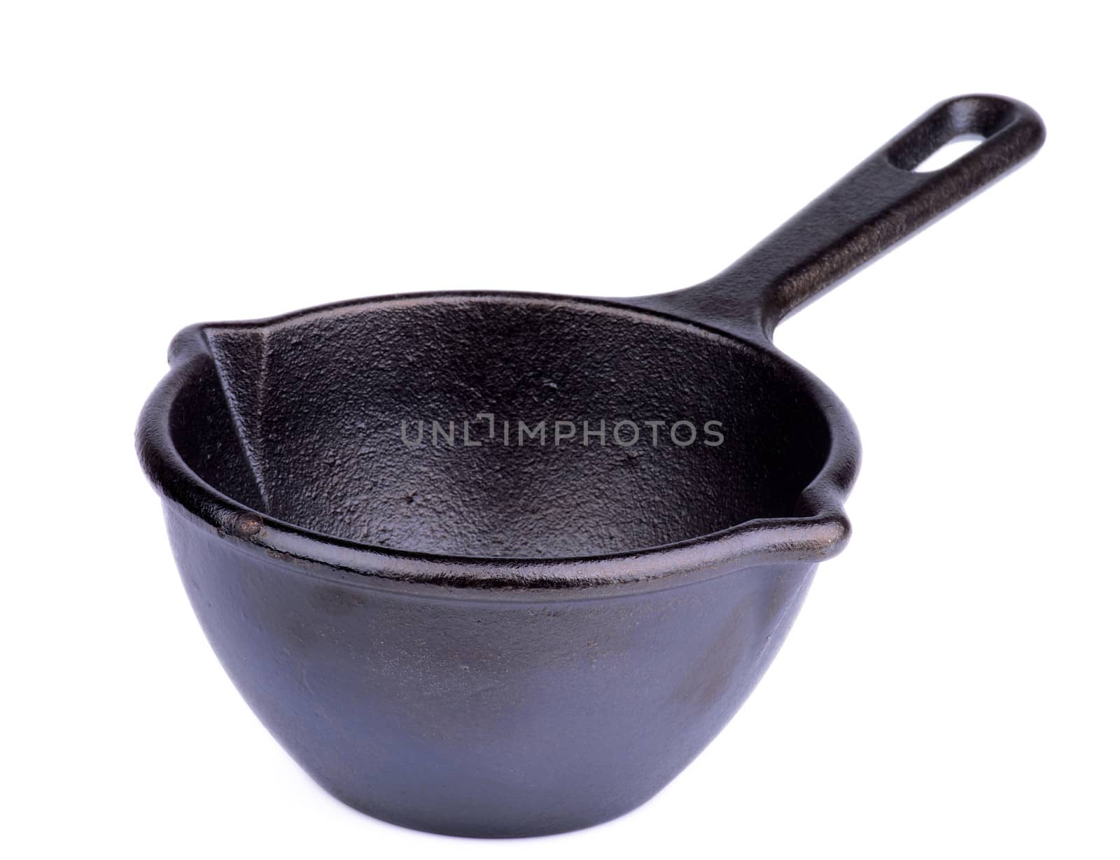 Black Cast-iron Stewpot isolated on white background