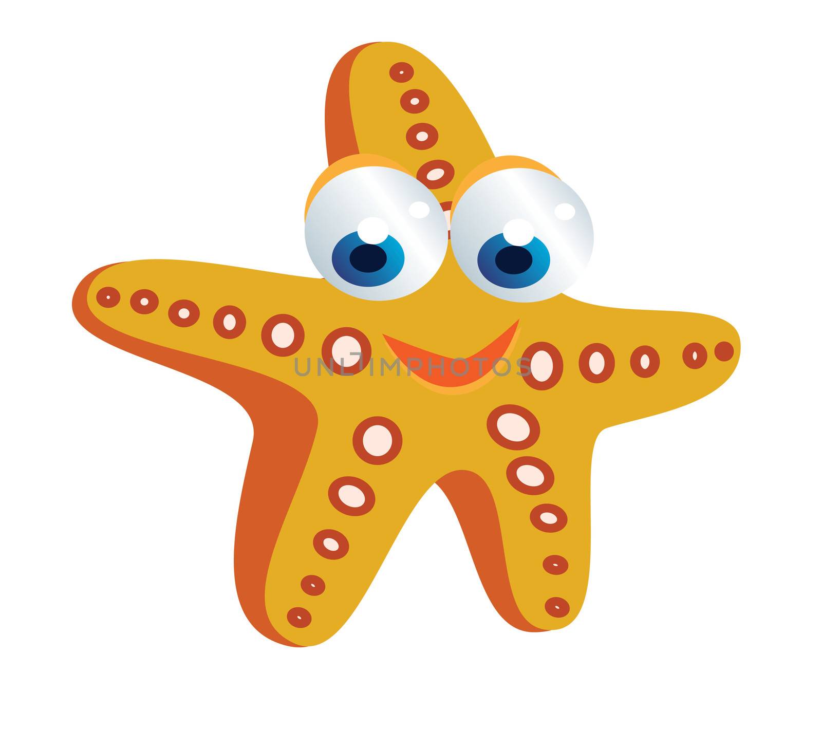 funny starfish cartoon smiling