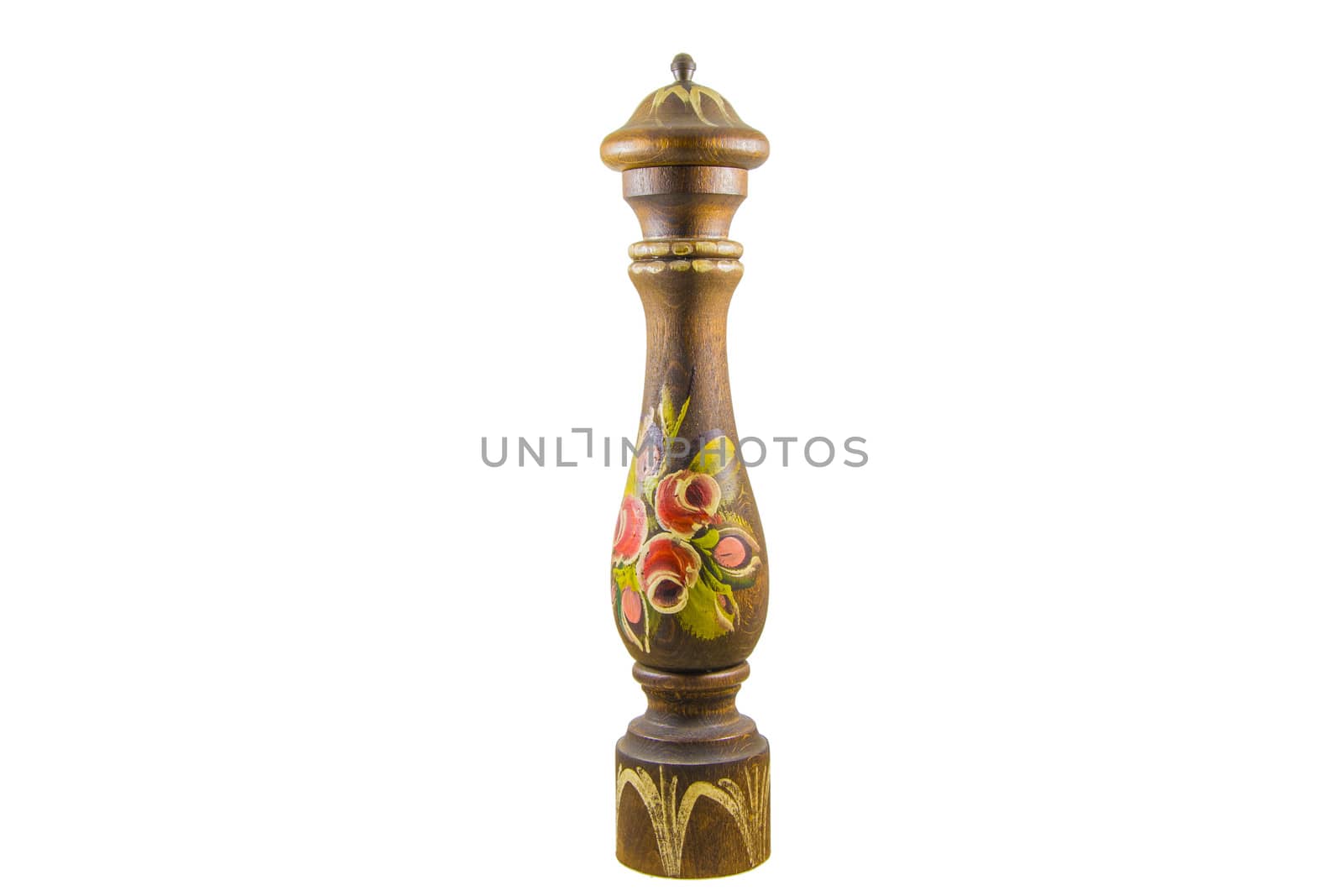 Wooden pepper mill with decorations by huntz