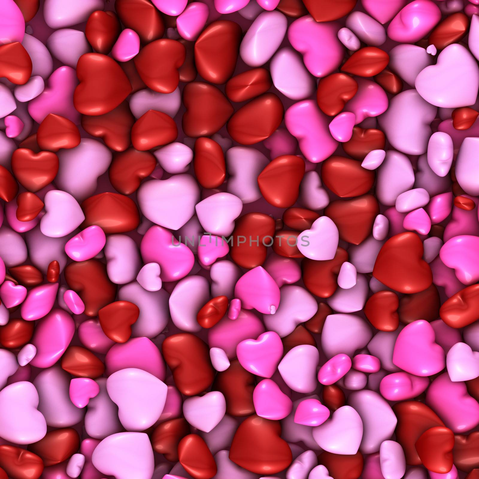 Several stacked hearts of all colors background by ytjo