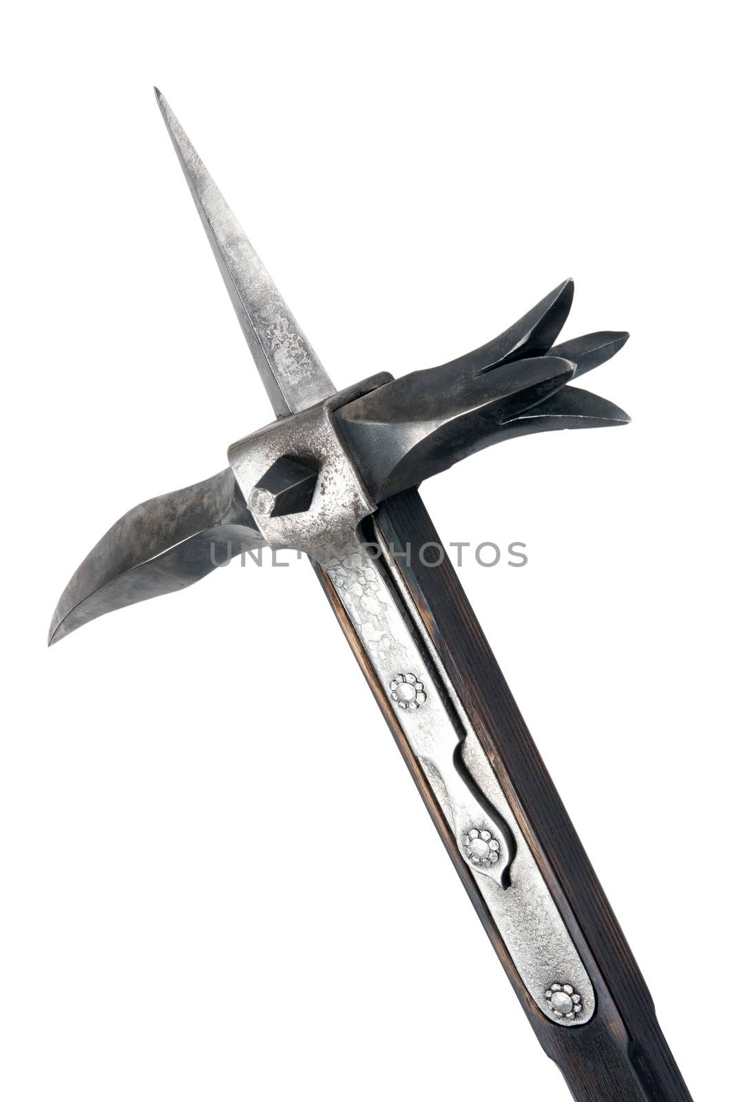 Medieval weapons for close combat. These weapons can pierce light armor knight