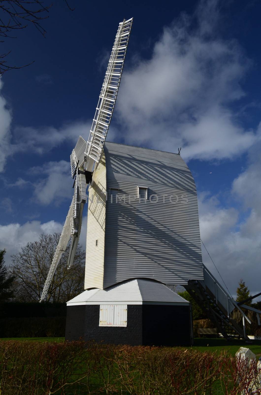 Oldland post mill was built in 1703 and is now restored to its former glory.Situated in the English County of Sussex at Keymer village.