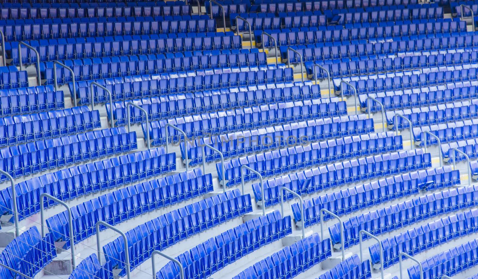 seats chair blue football is made ​​of plastic.