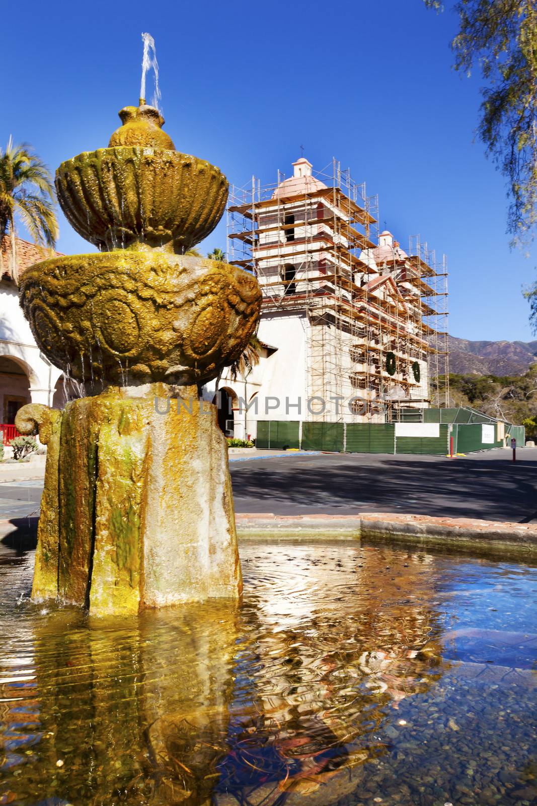 Fountain Adobe Mission Santa Barbara Construction California by bill_perry