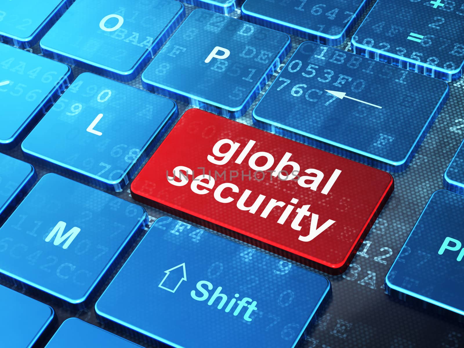 Privacy concept: Global Security on computer keyboard background by maxkabakov