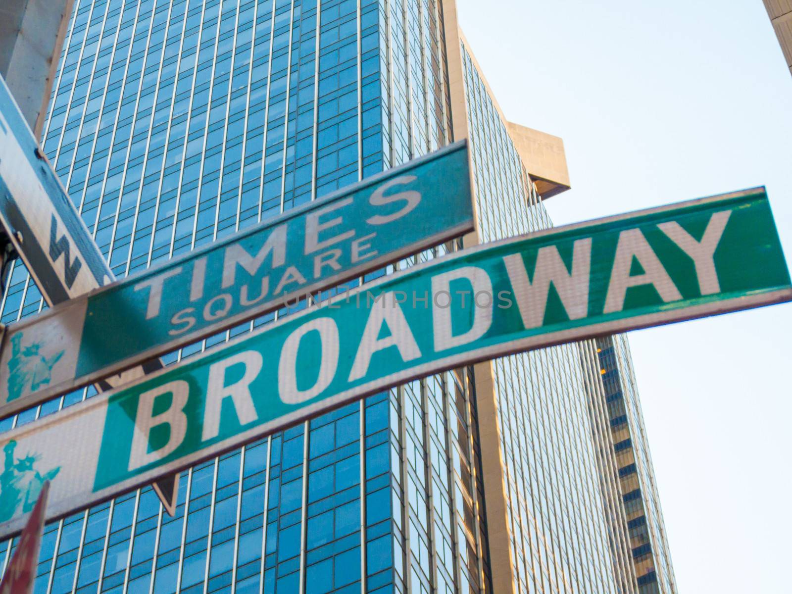 famous street sign for the Broadway in manhattan
