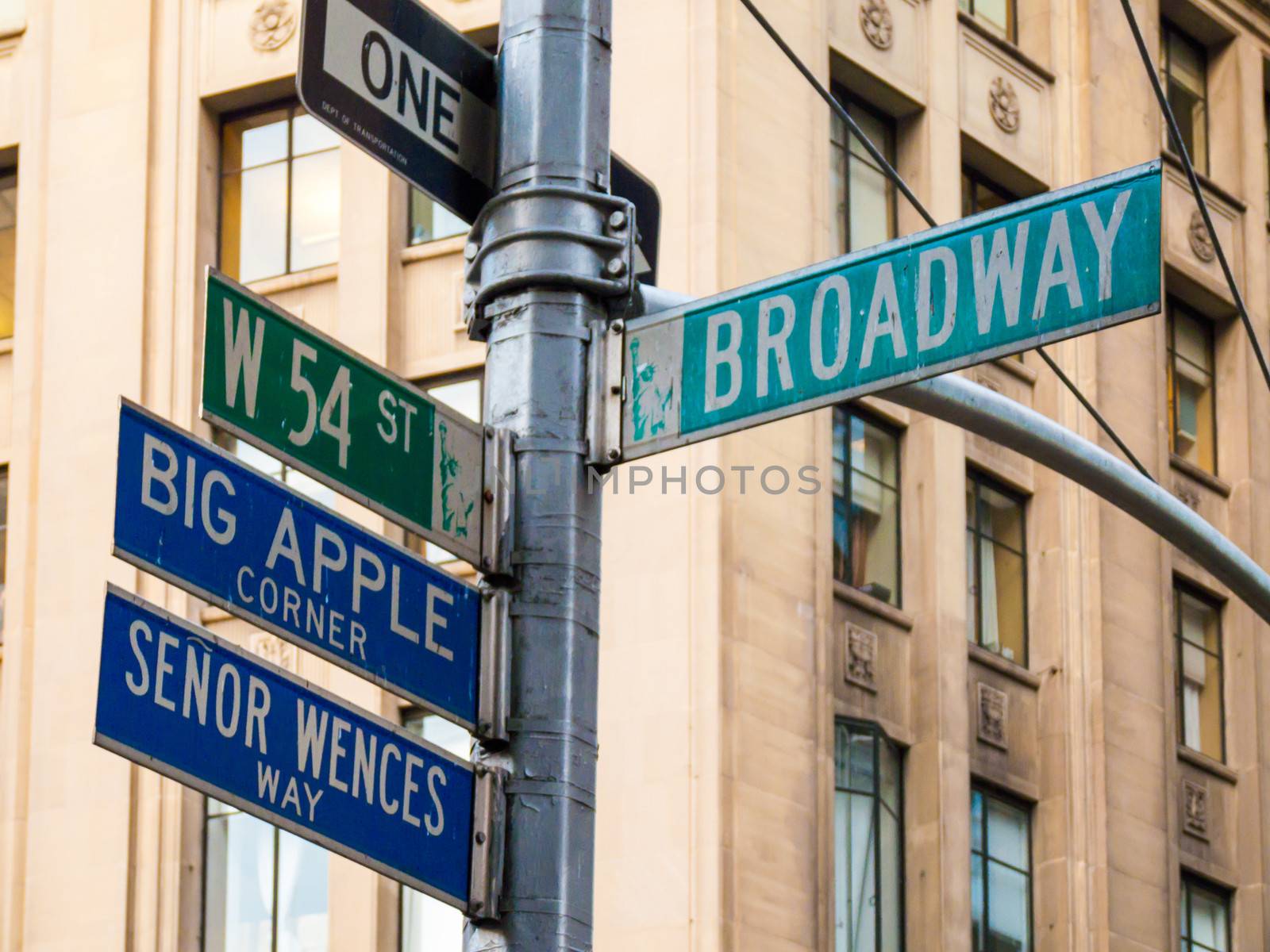famous street sign for the Broadway in manhattan