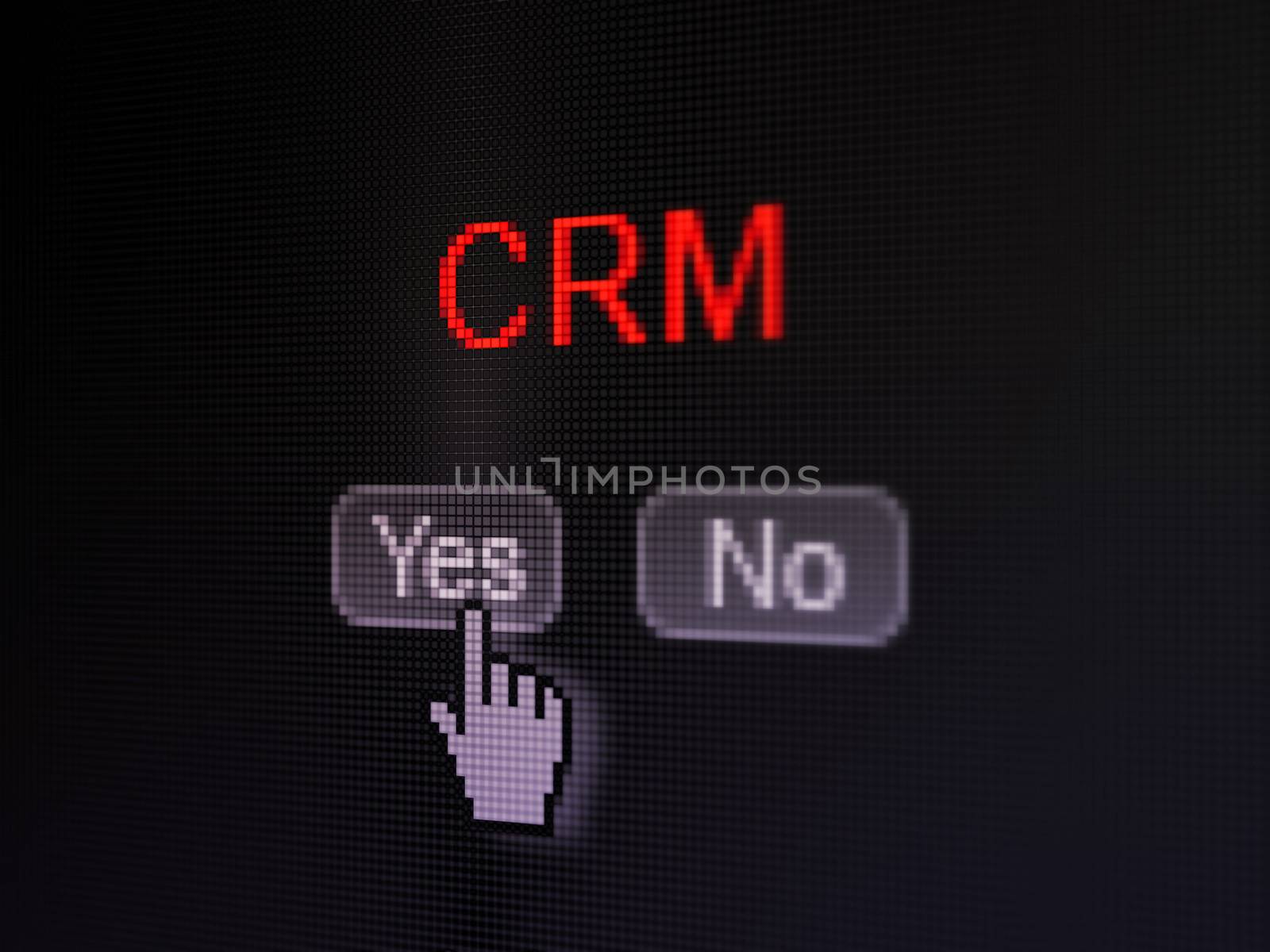 Business concept: CRM on digital computer screen by maxkabakov