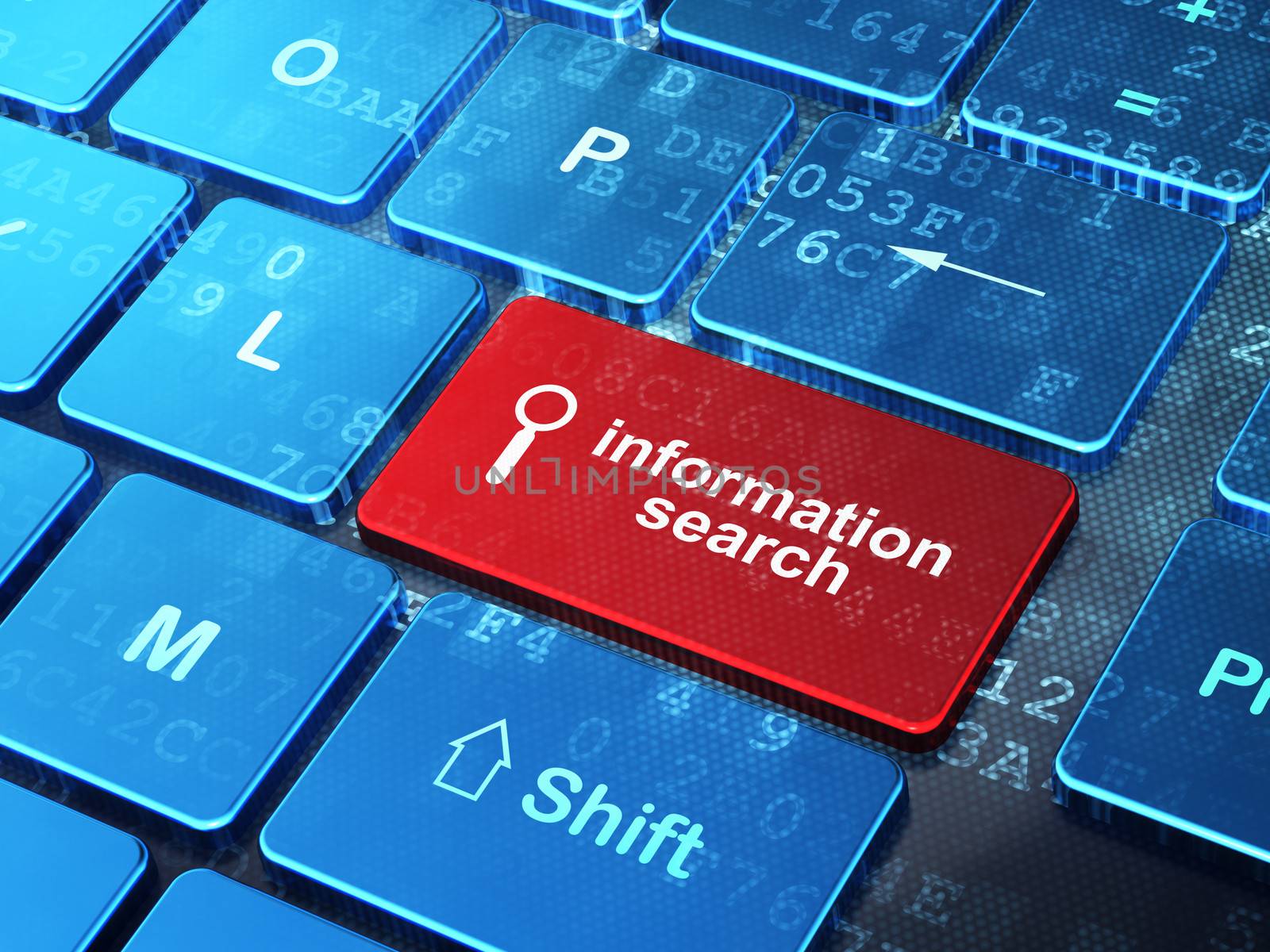 Information concept: Search and Information Search on computer keyboard background by maxkabakov