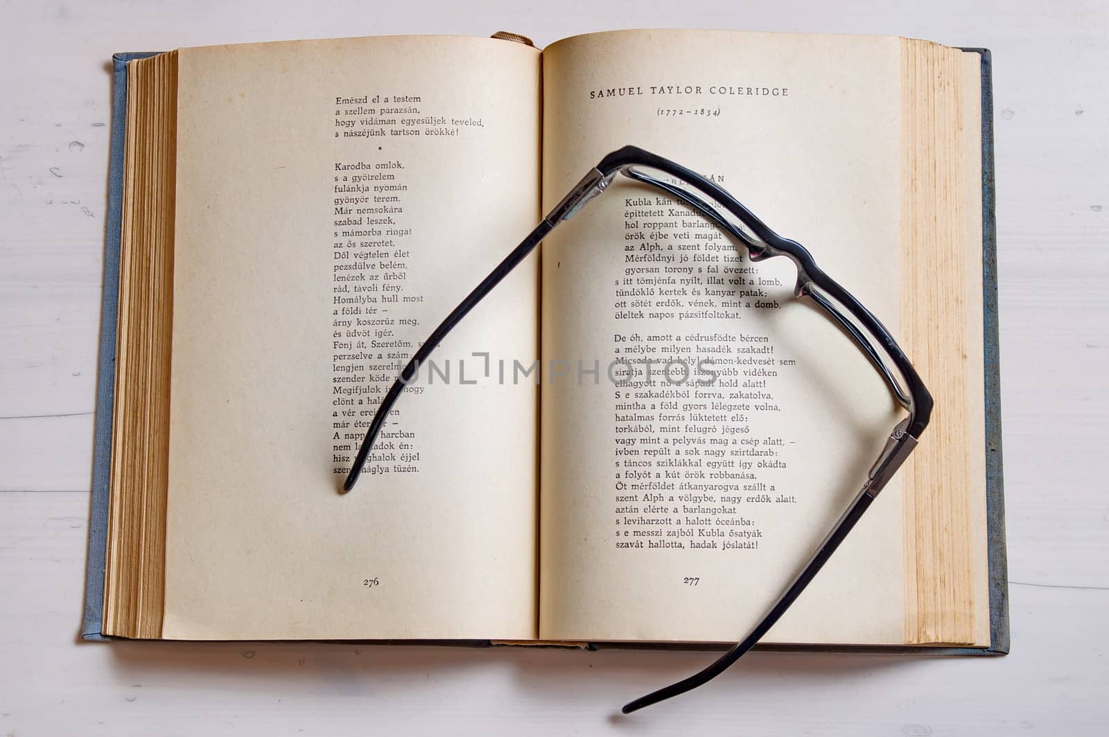 Reading glass on an old book