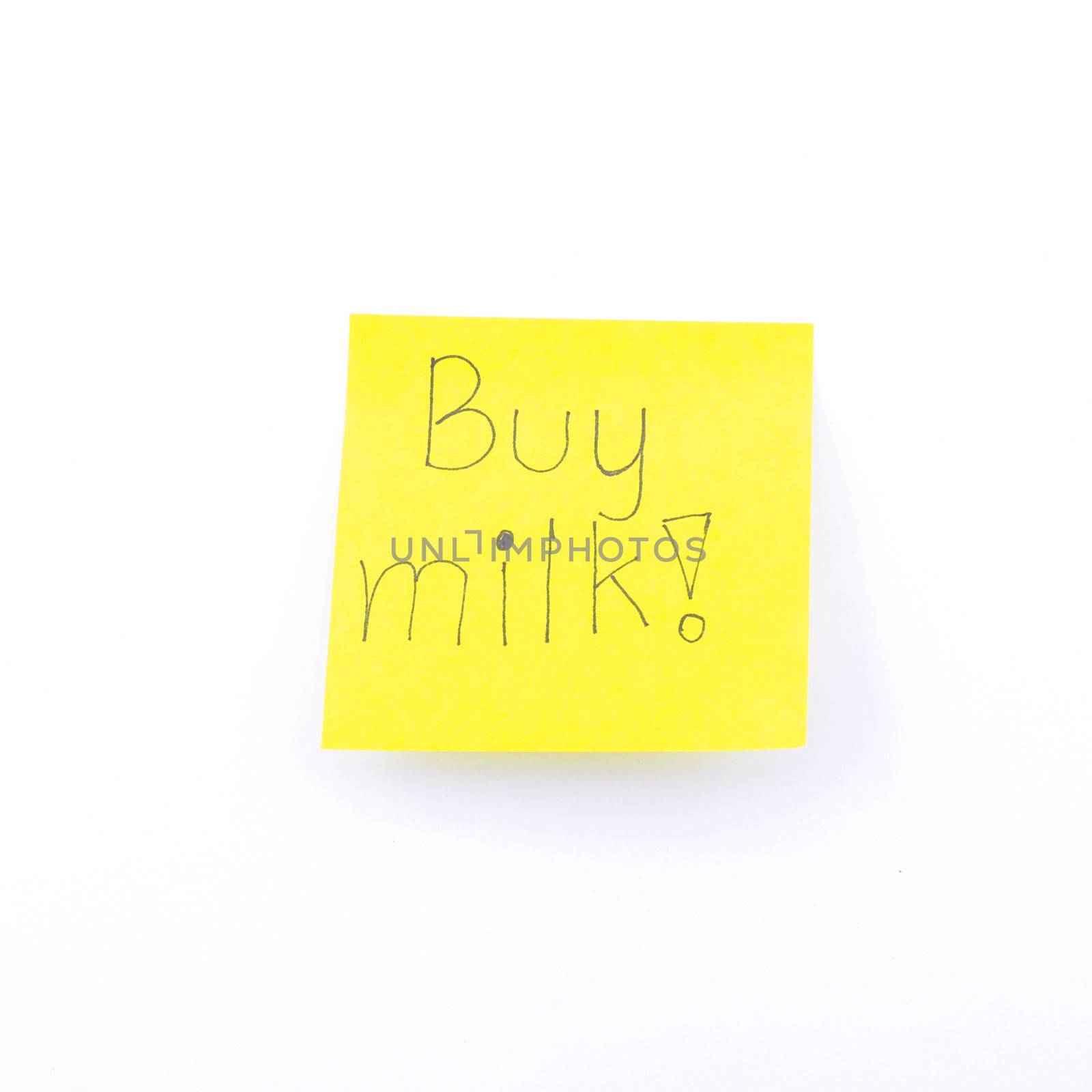 buy milk text on yellow post it by ammza12