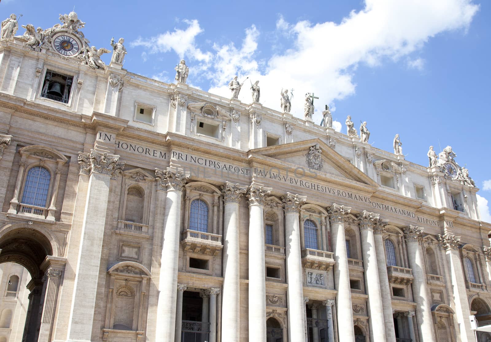 View at front Saint Peter church in Rome, Italy