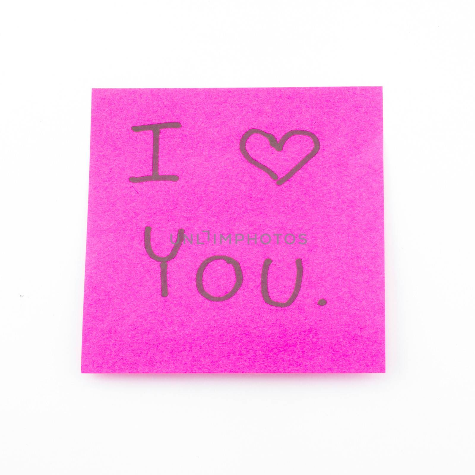 I love you on post it by ammza12