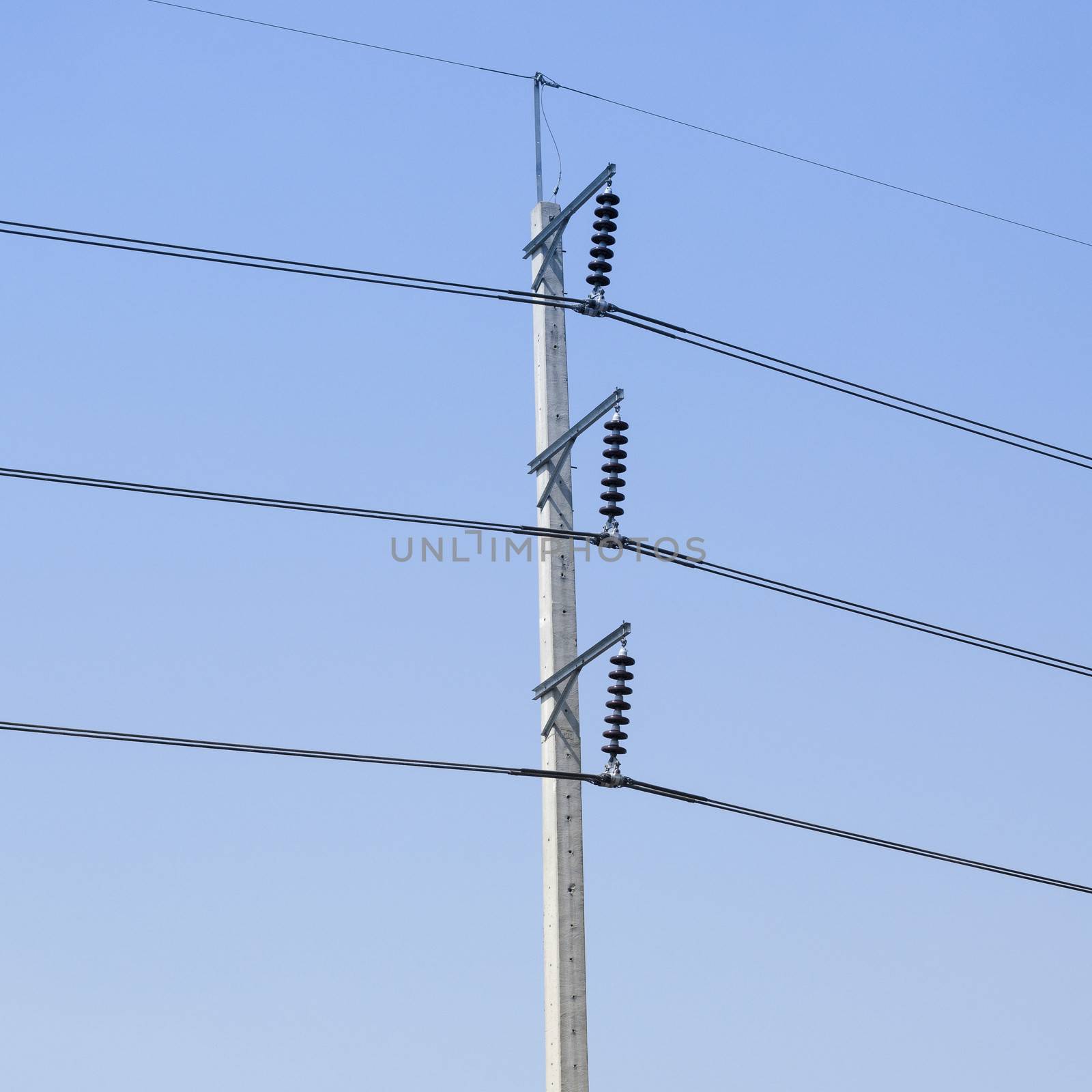 Electricity post on blue sky by ammza12