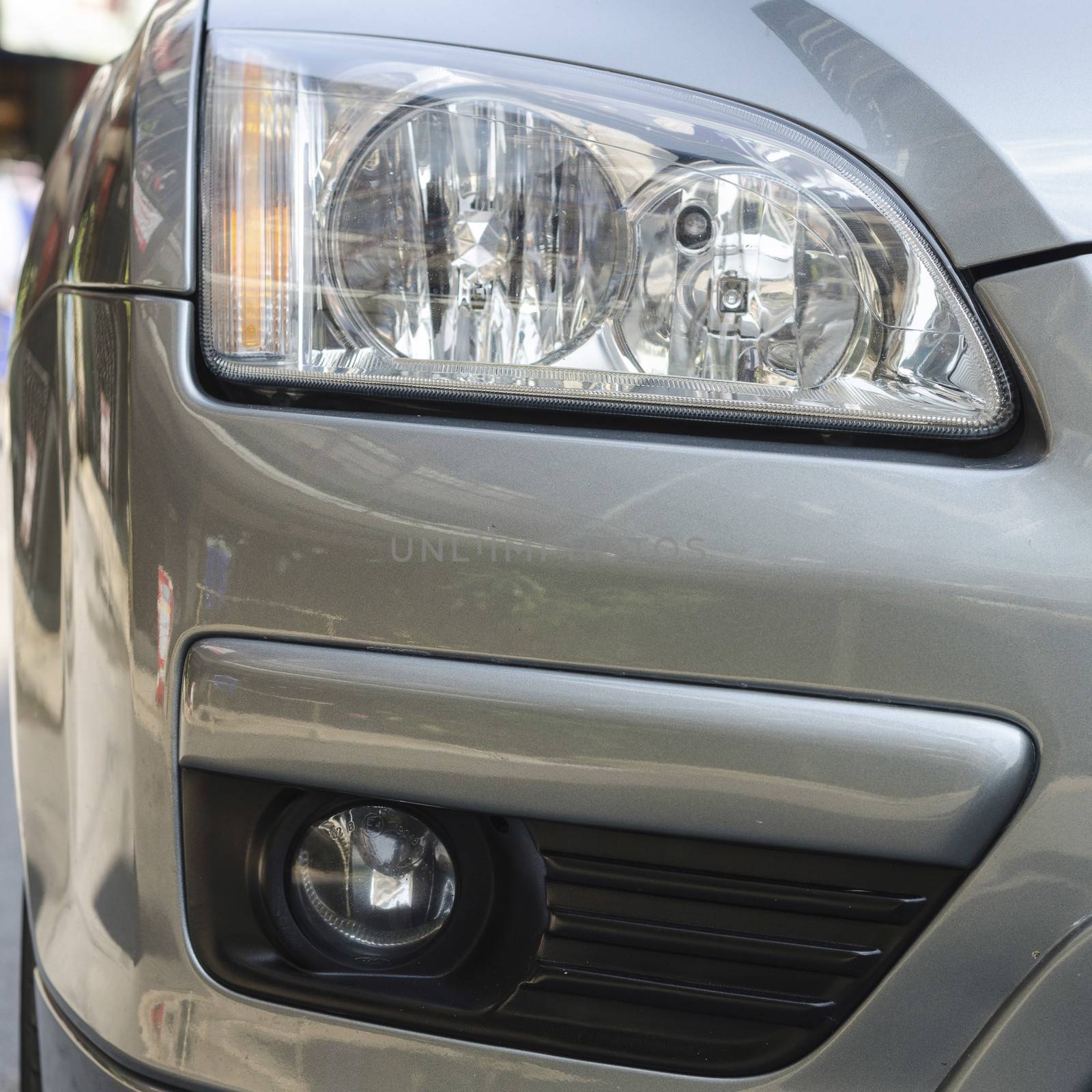 car light on gray color