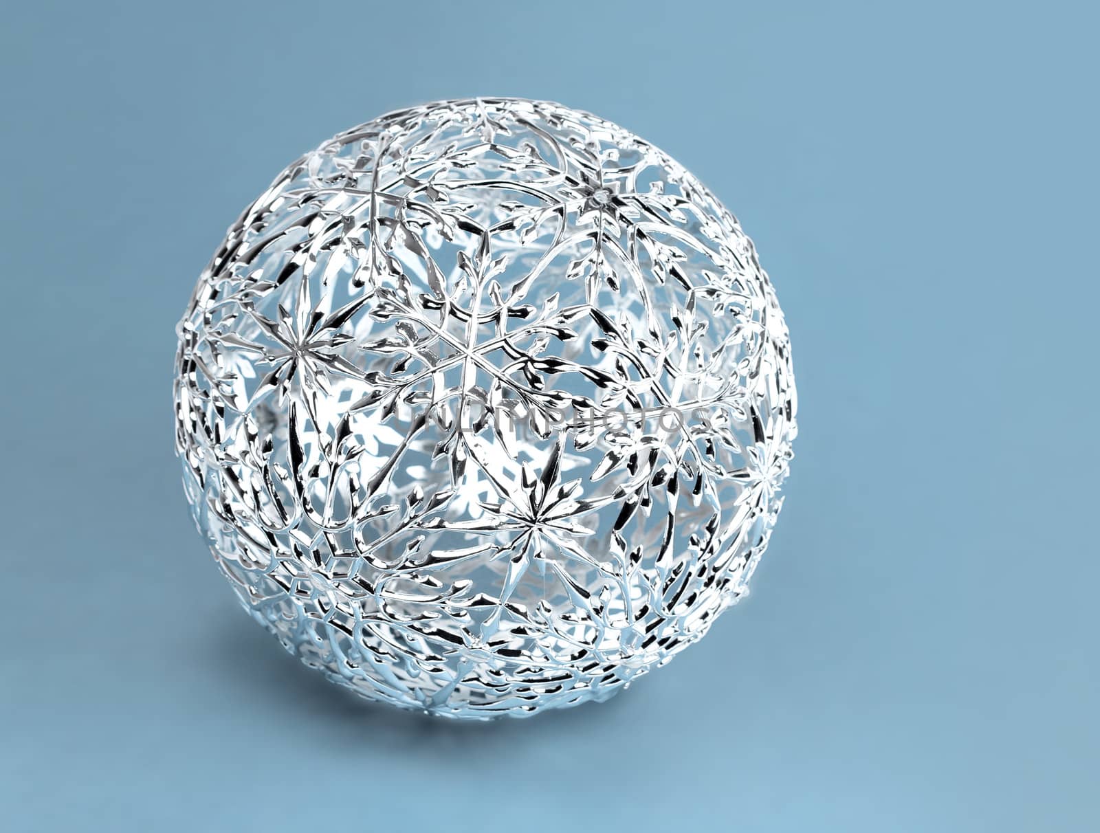 Silver Christmas filigrane ornament decoration ball
