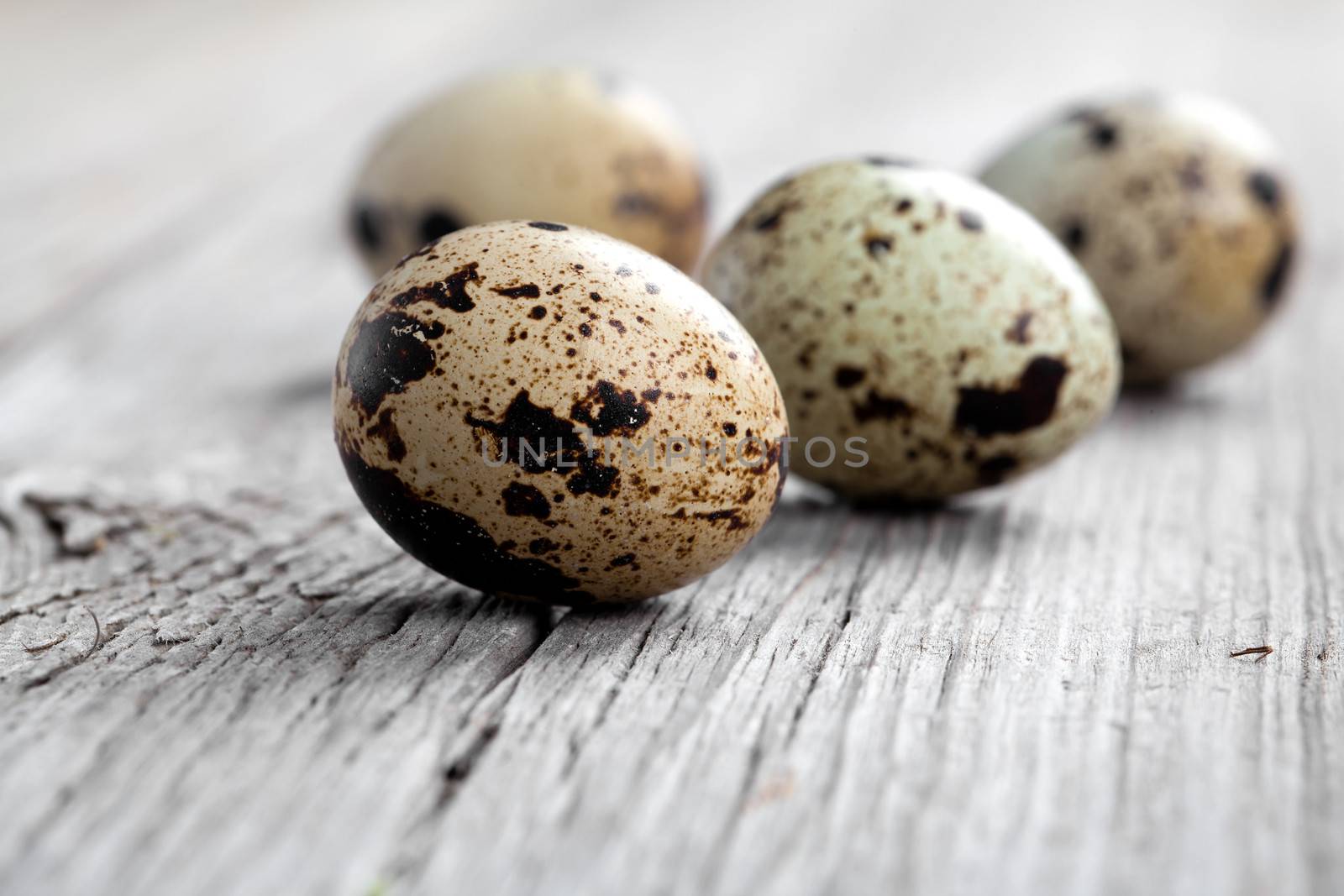 quail eggs on wooden background