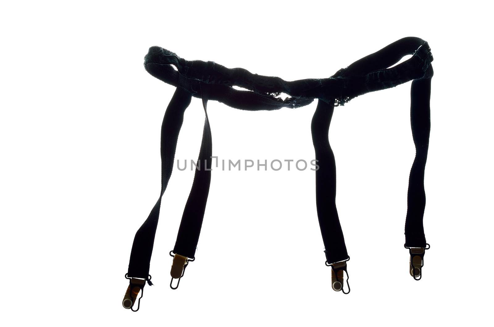 Suspender belt black on white background