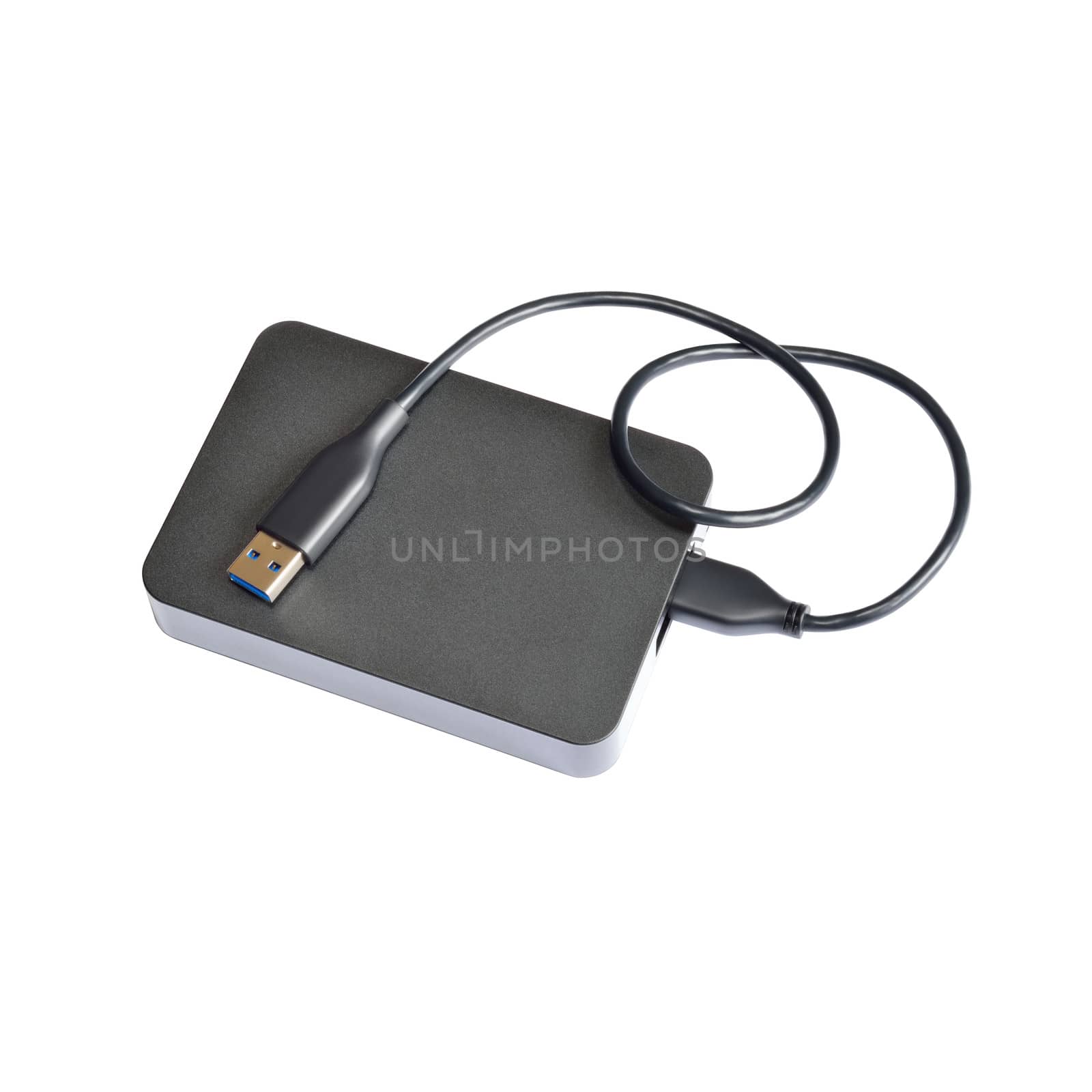 External hard drive isolated on white w/ clipping path
