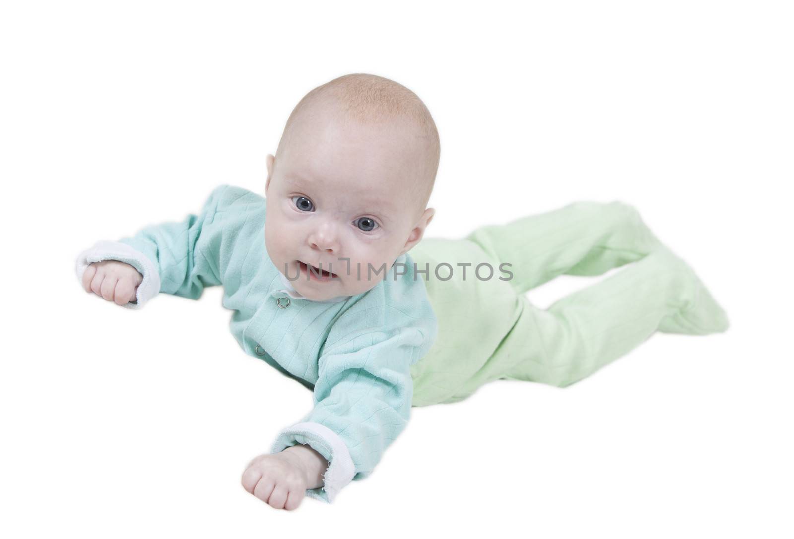 smiling baby on white background
