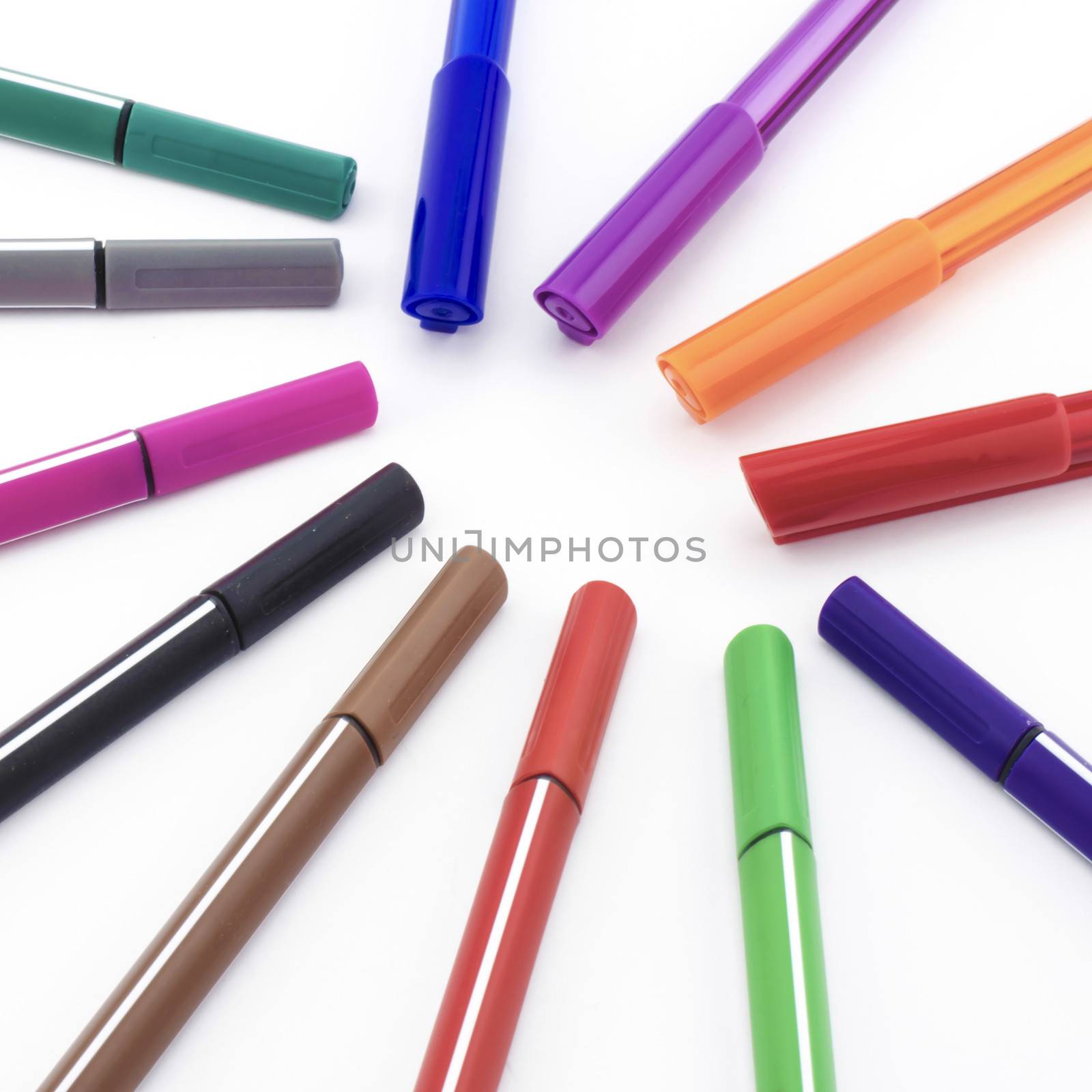 colorful pen isolated on white background