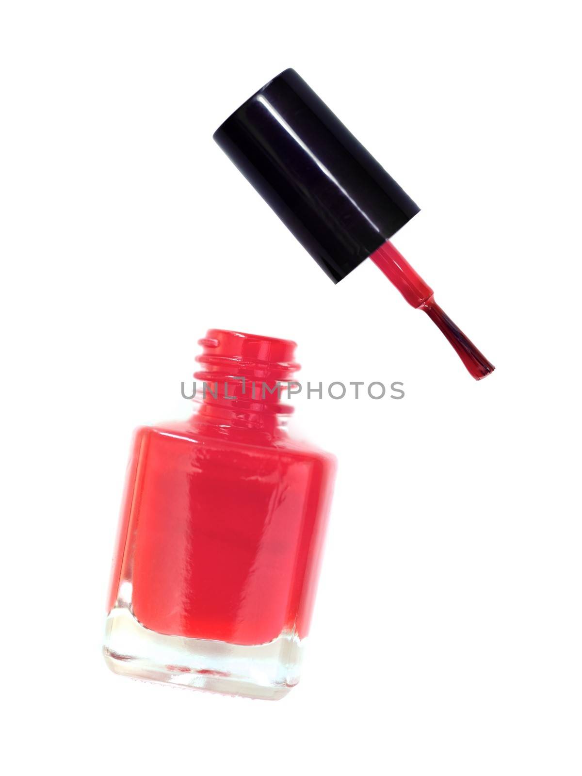 Nail polish isolated against a plain background