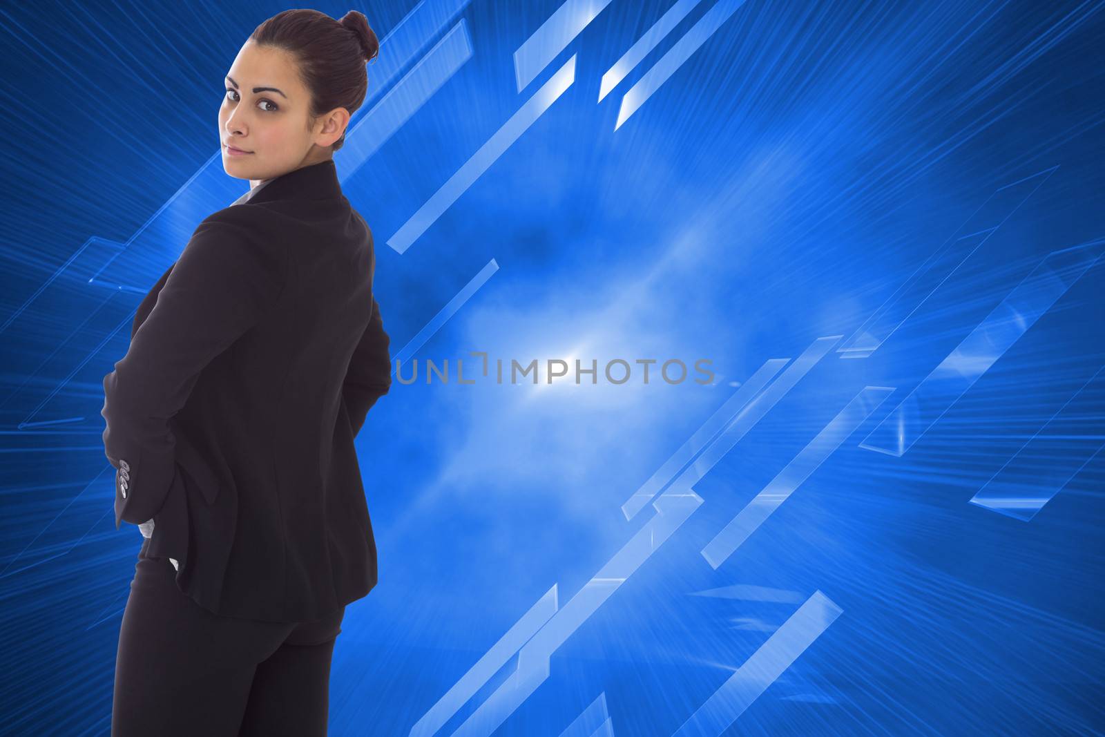 Composite image of serious businesswoman by Wavebreakmedia