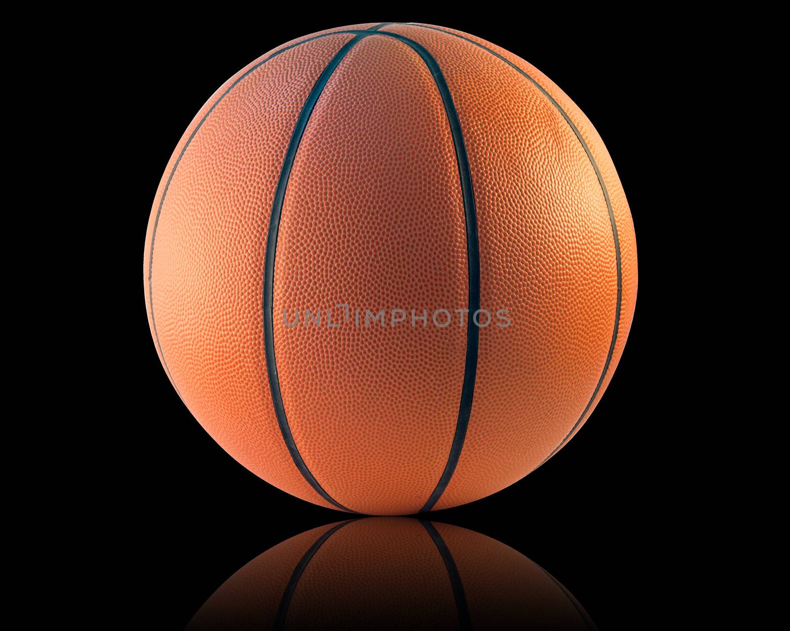 A Basketball isolated on the black background