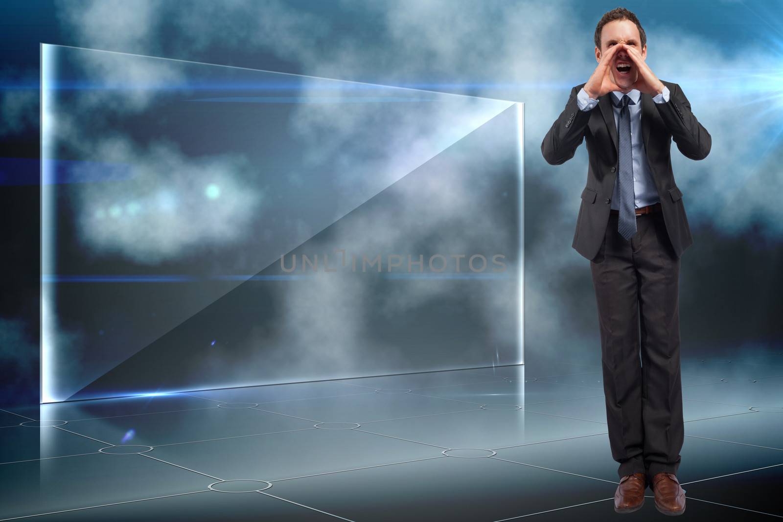 Composite image of shouting businessman by Wavebreakmedia