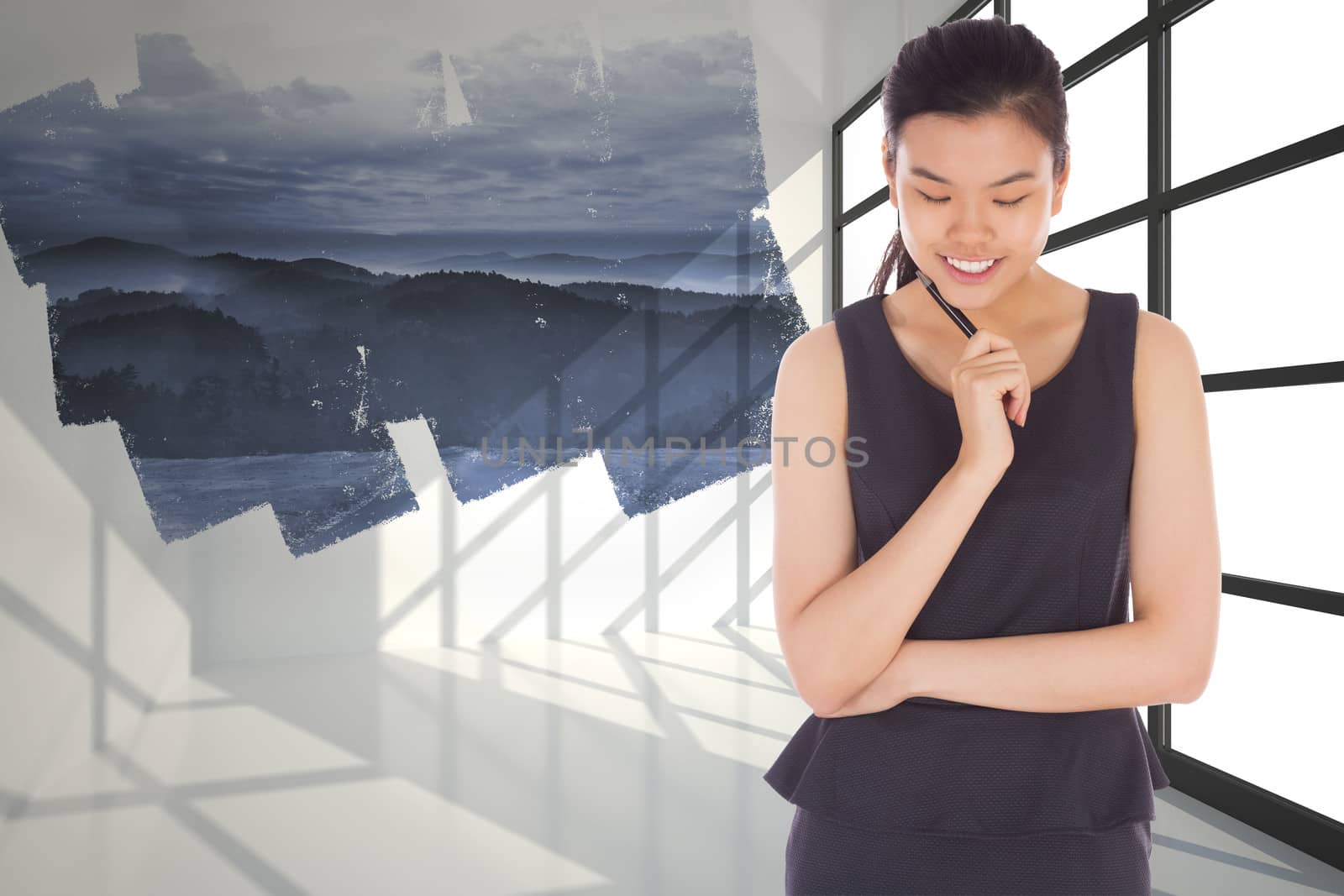 Composite image of thinking businesswoman by Wavebreakmedia