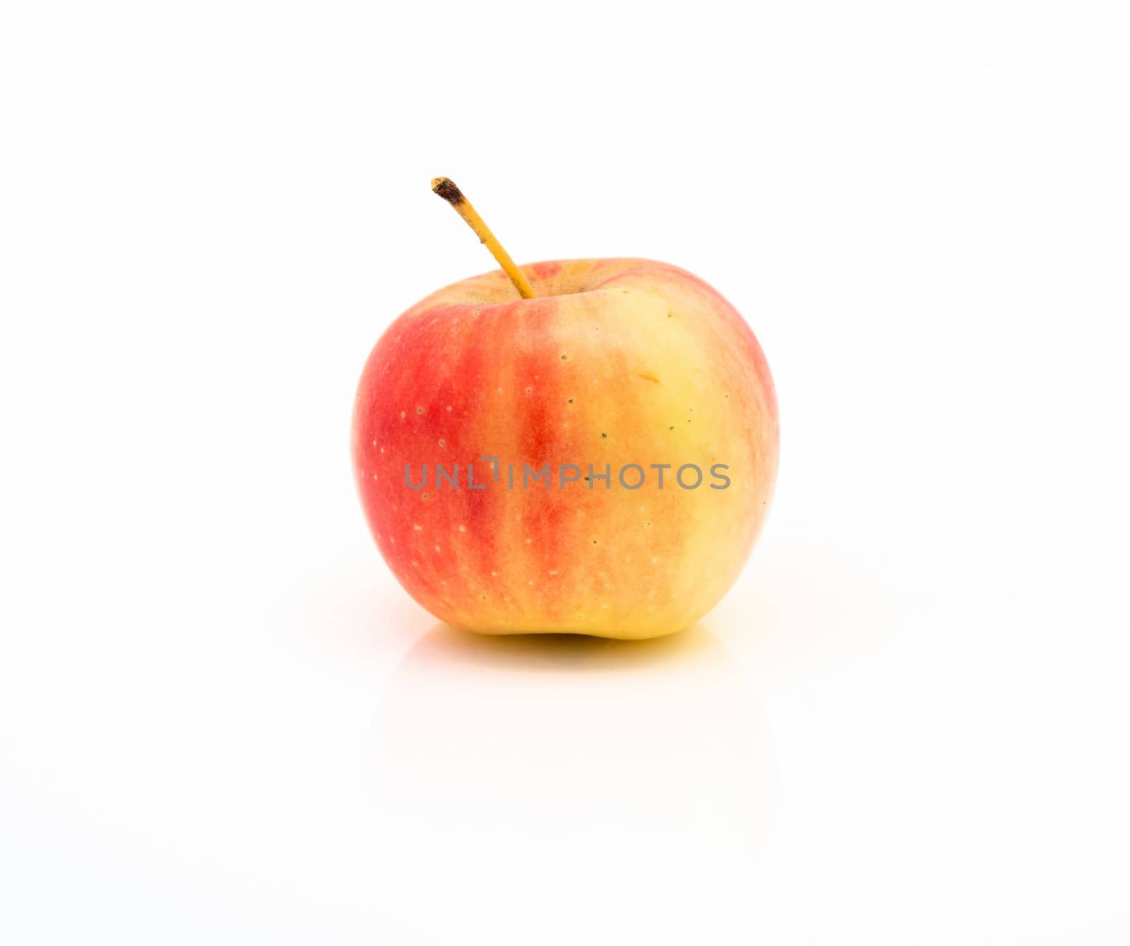 small red and yellow apples isolated by Sorapop