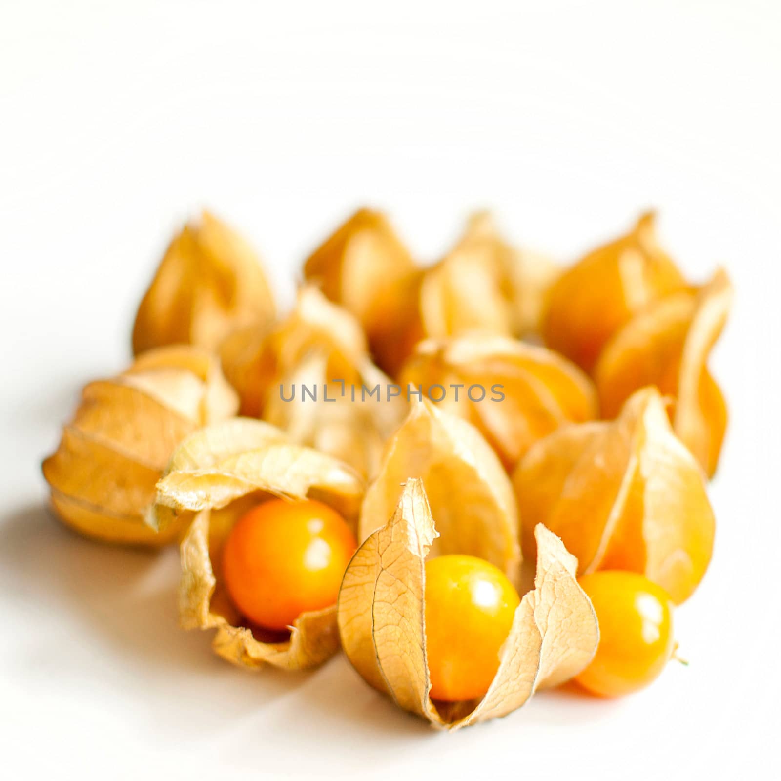 ripe healthy orange physalis over wooden board