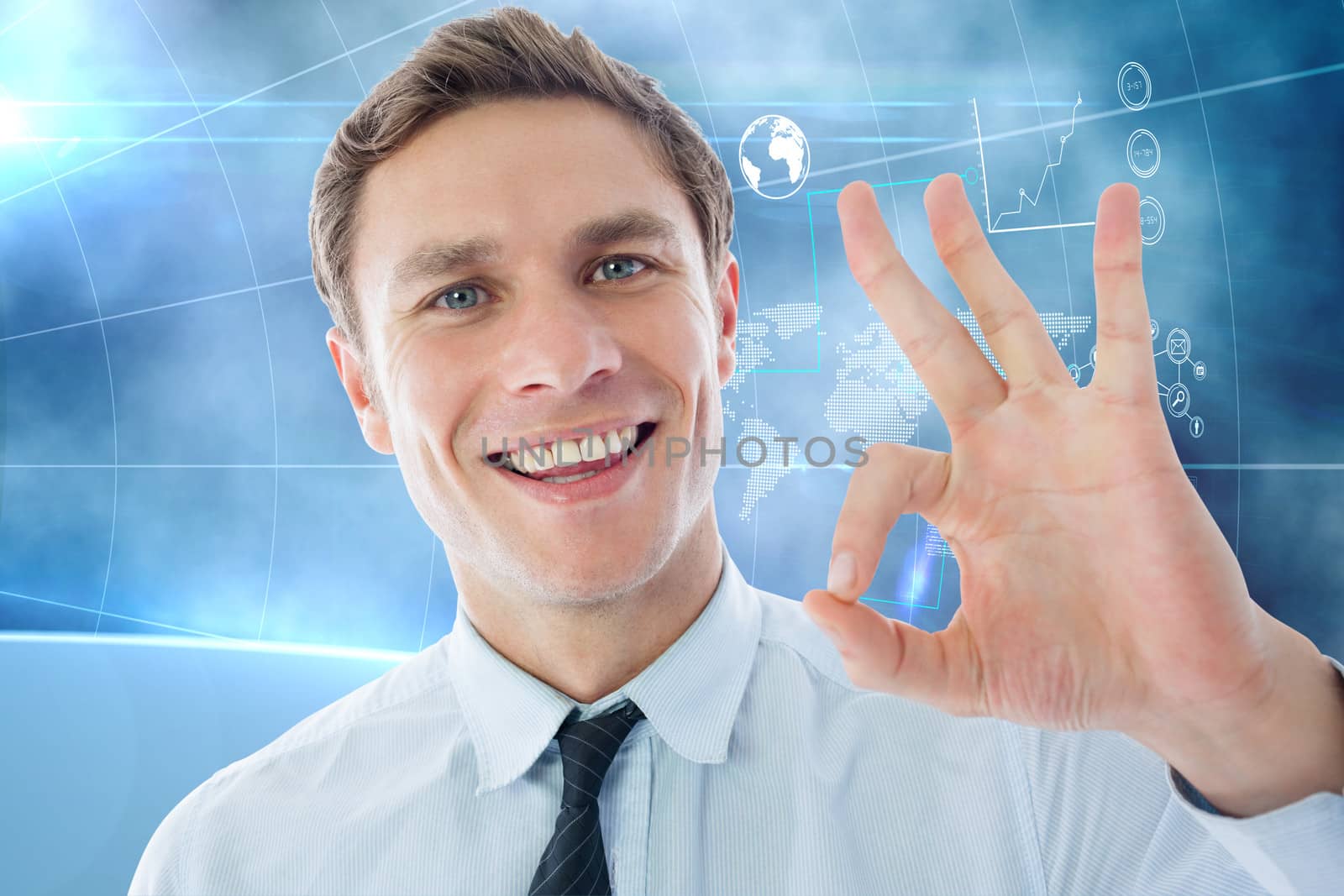 Composite image of businessman showing ok sign by Wavebreakmedia