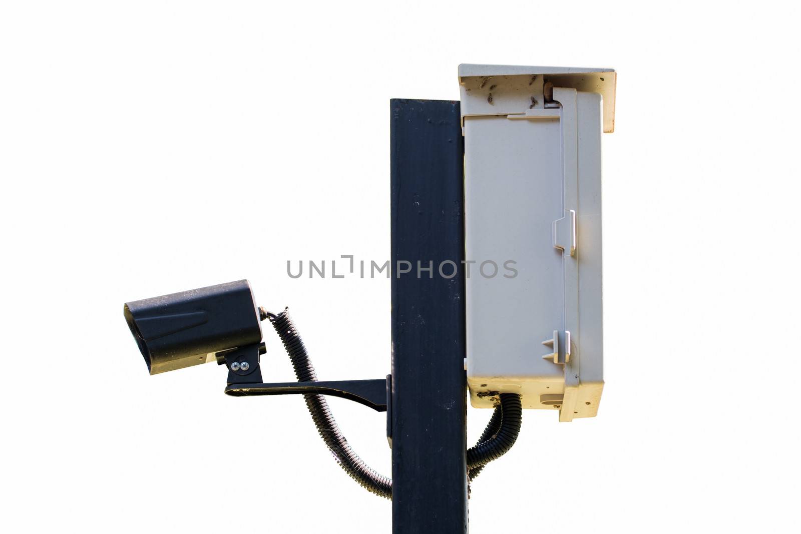 security CCTV camera isolate on white background