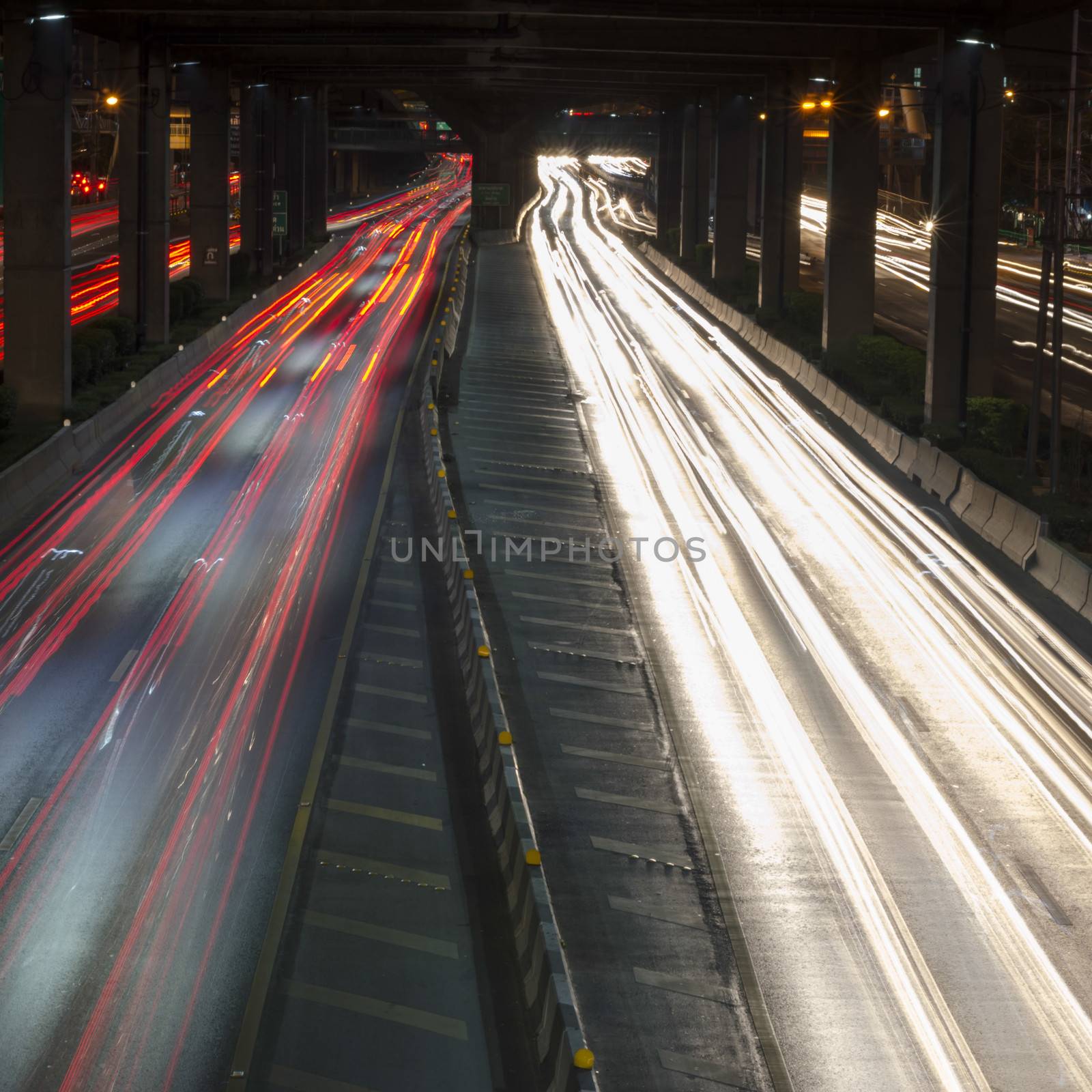 car lights at night in the city