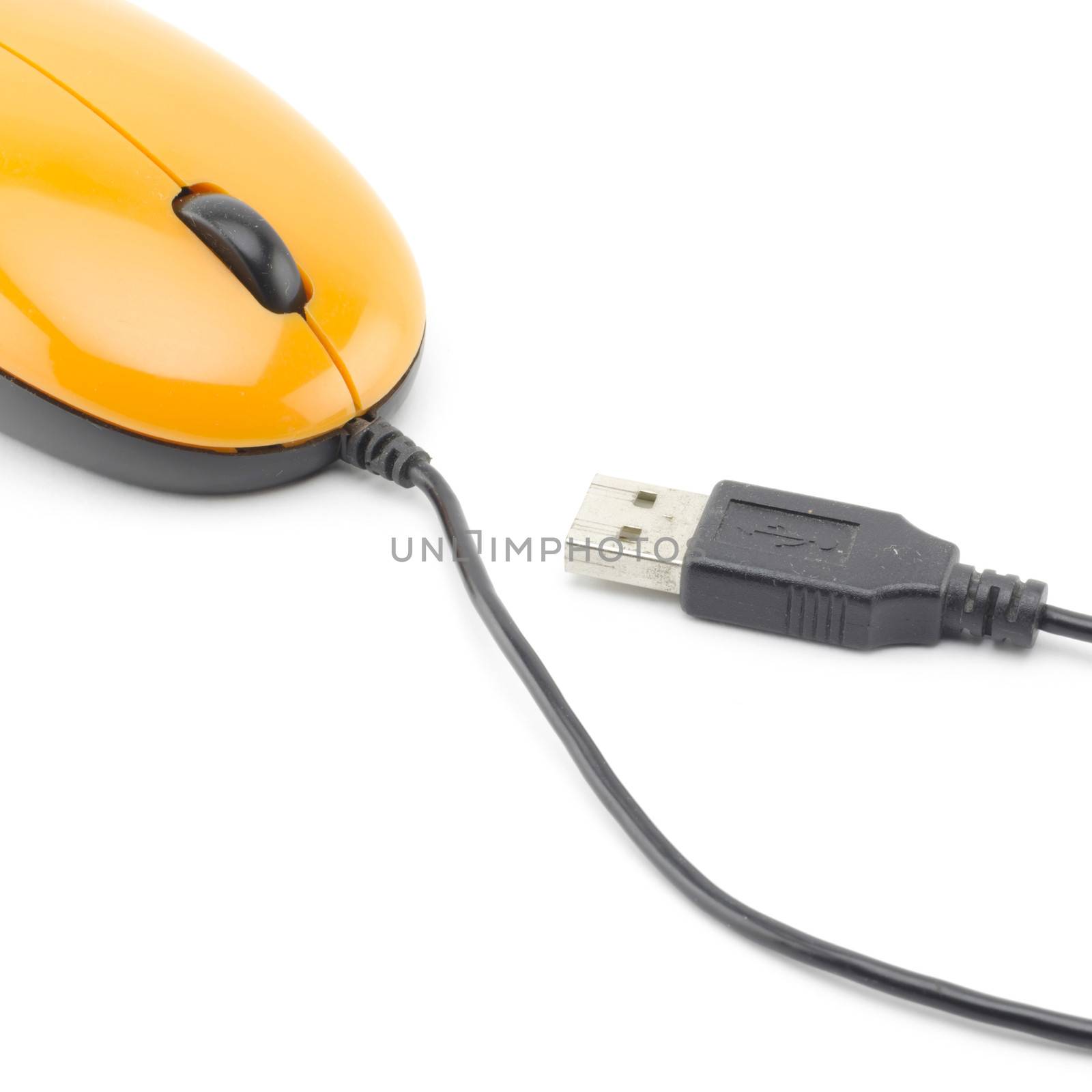 orange mouse isolated on white background