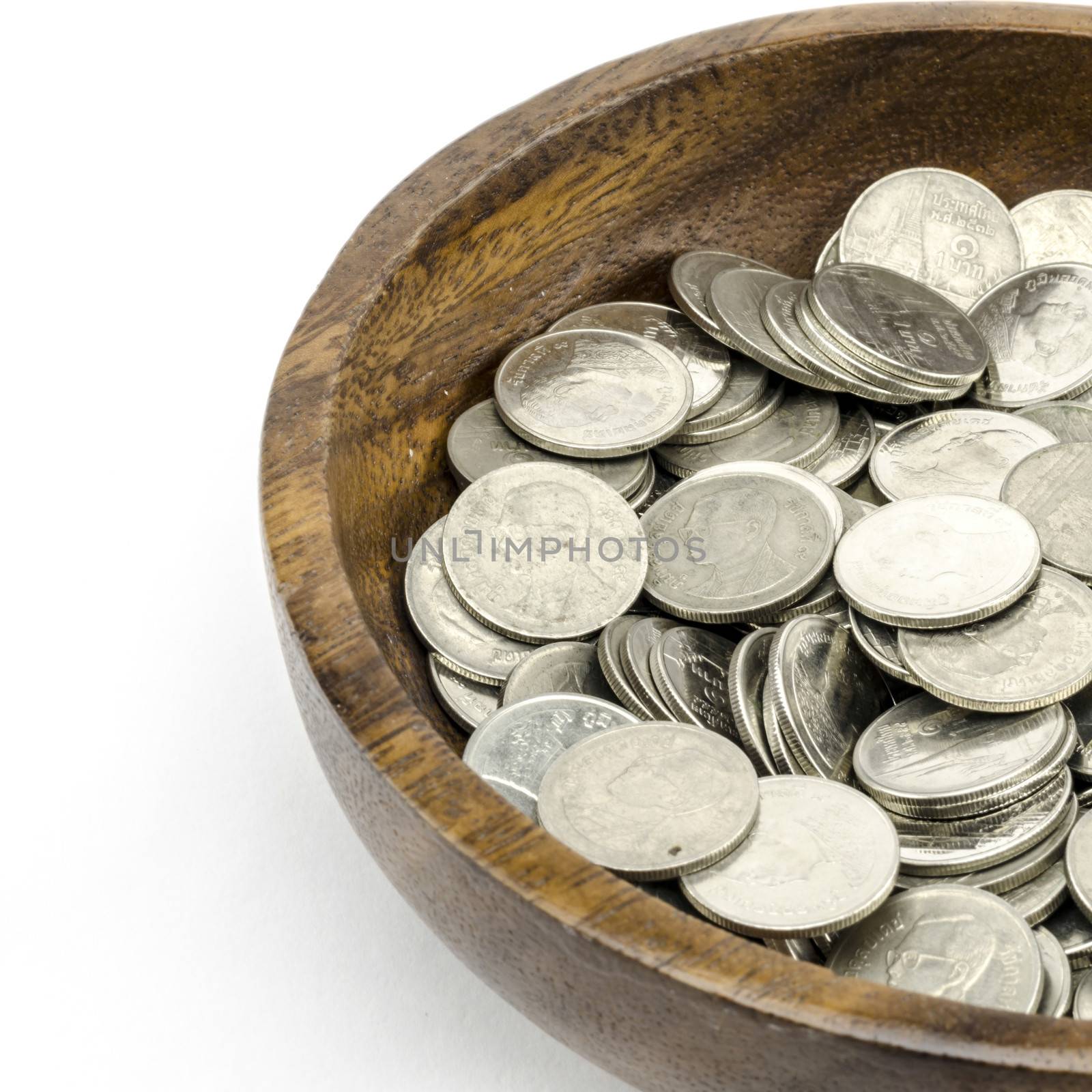 silver coin isolated on white background