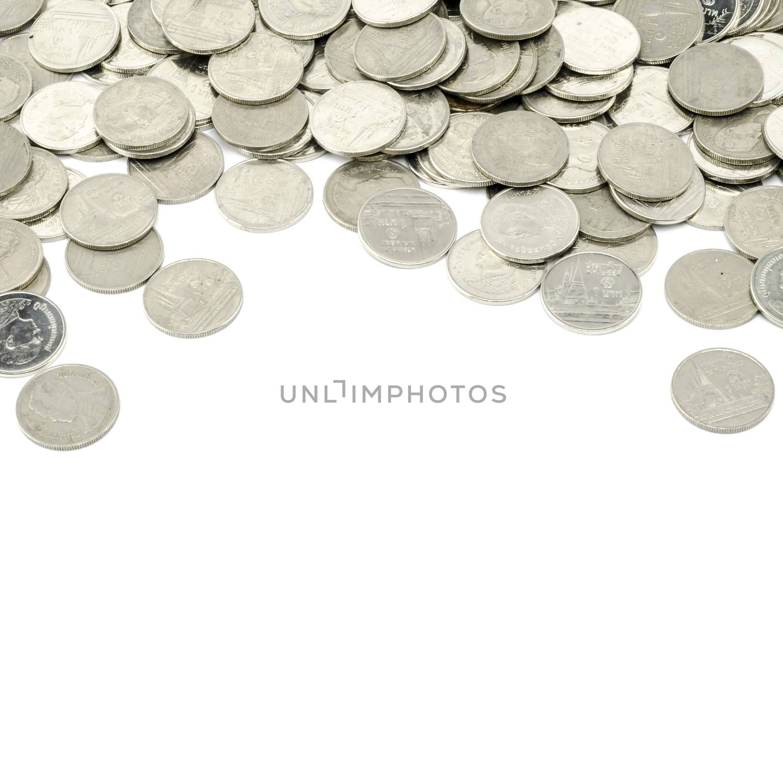 silver coin isolated on white background