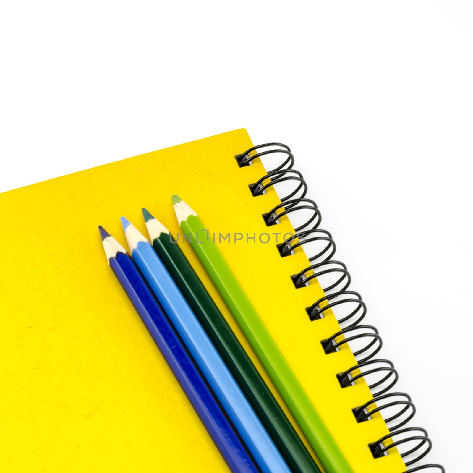 color pencils isolated on white background